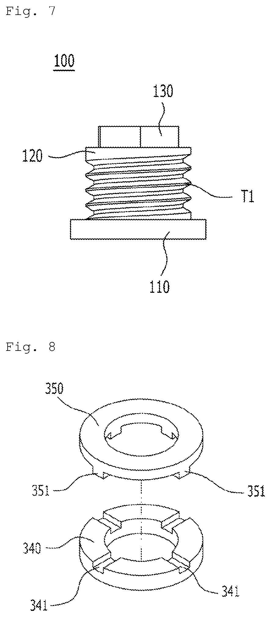 Patent US12104638 Figure 5 – Interlocking fastening upper electrode assembly having improved fastening force, and plasma device including same
