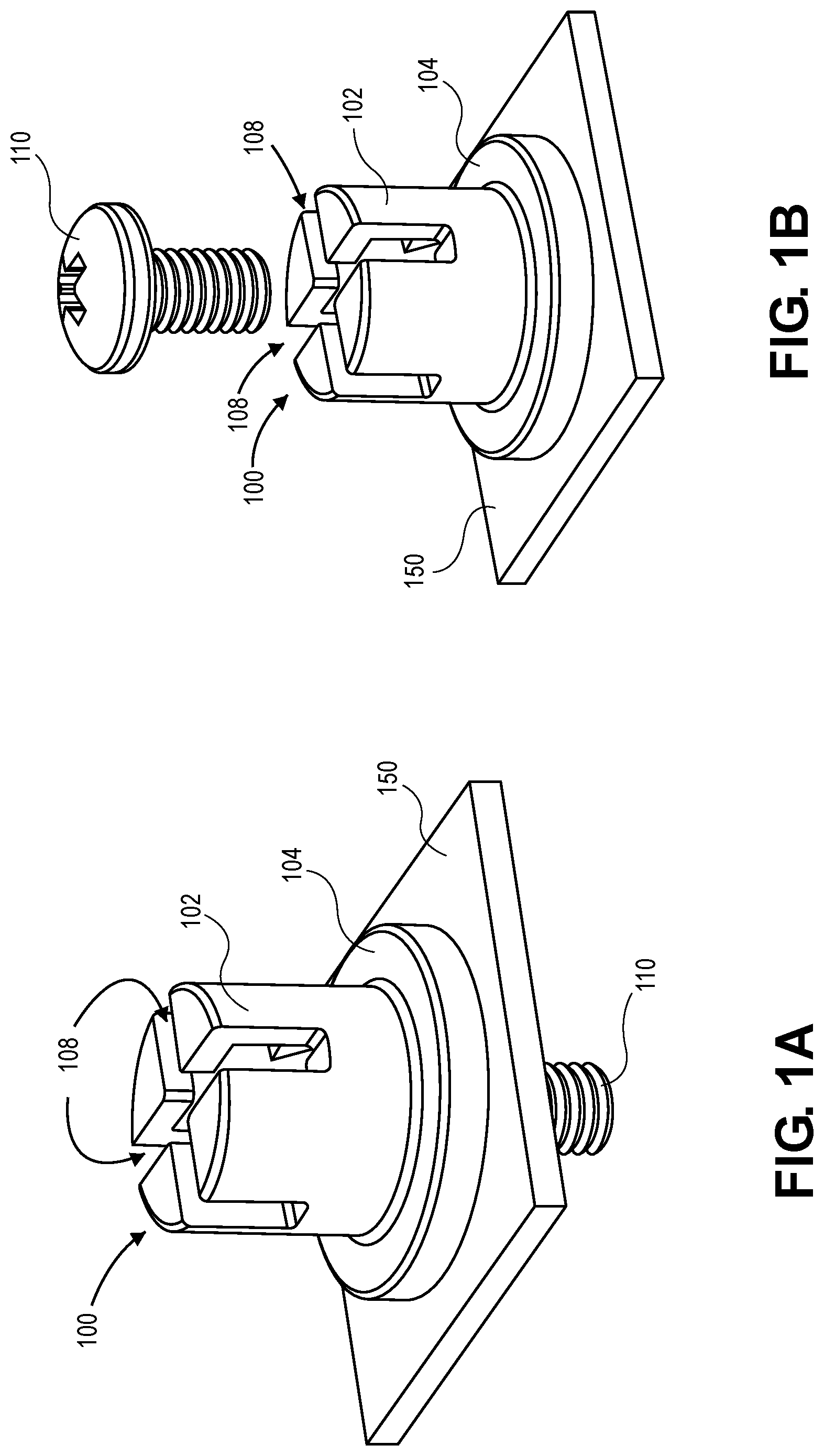 Patent US12104642 — Flexible fastener captivator — Figure 1