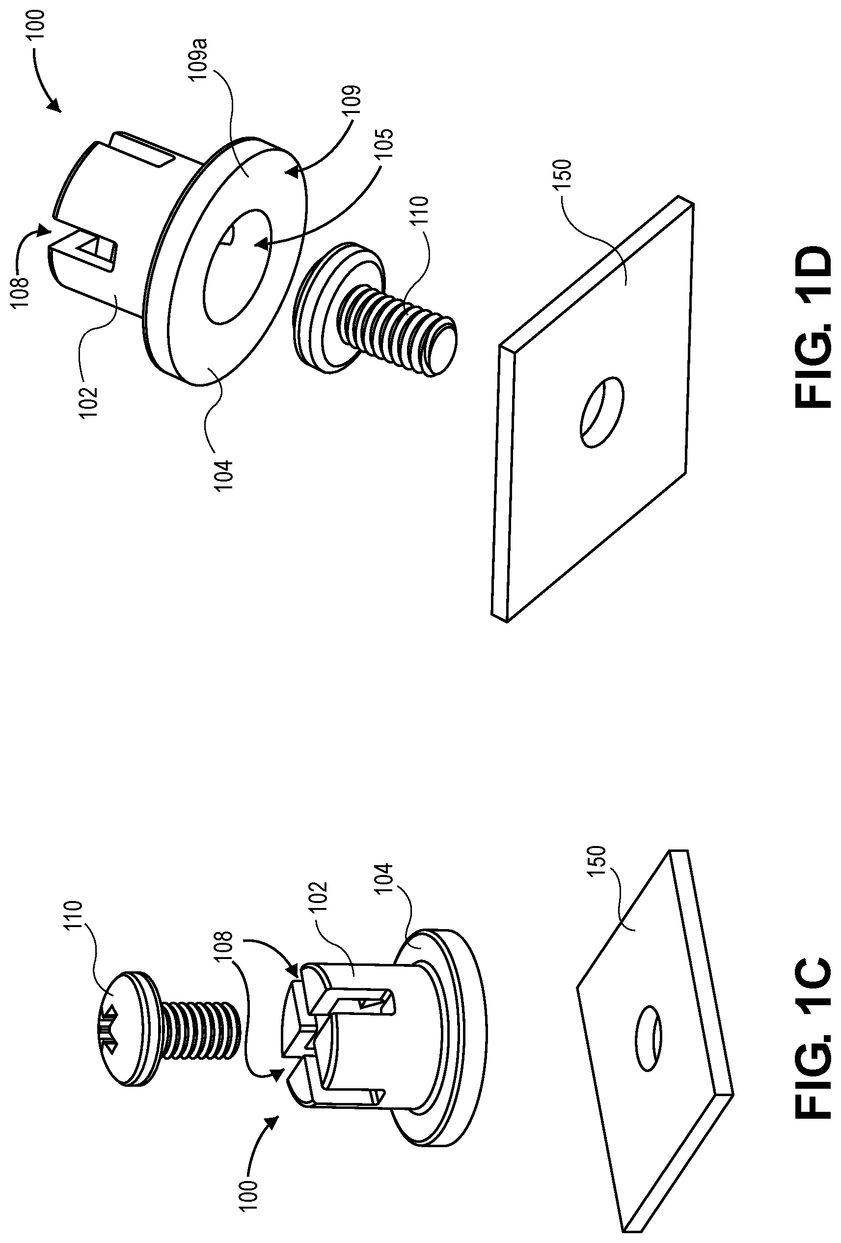 Patent US12104642 Figure 2 – Flexible fastener captivator