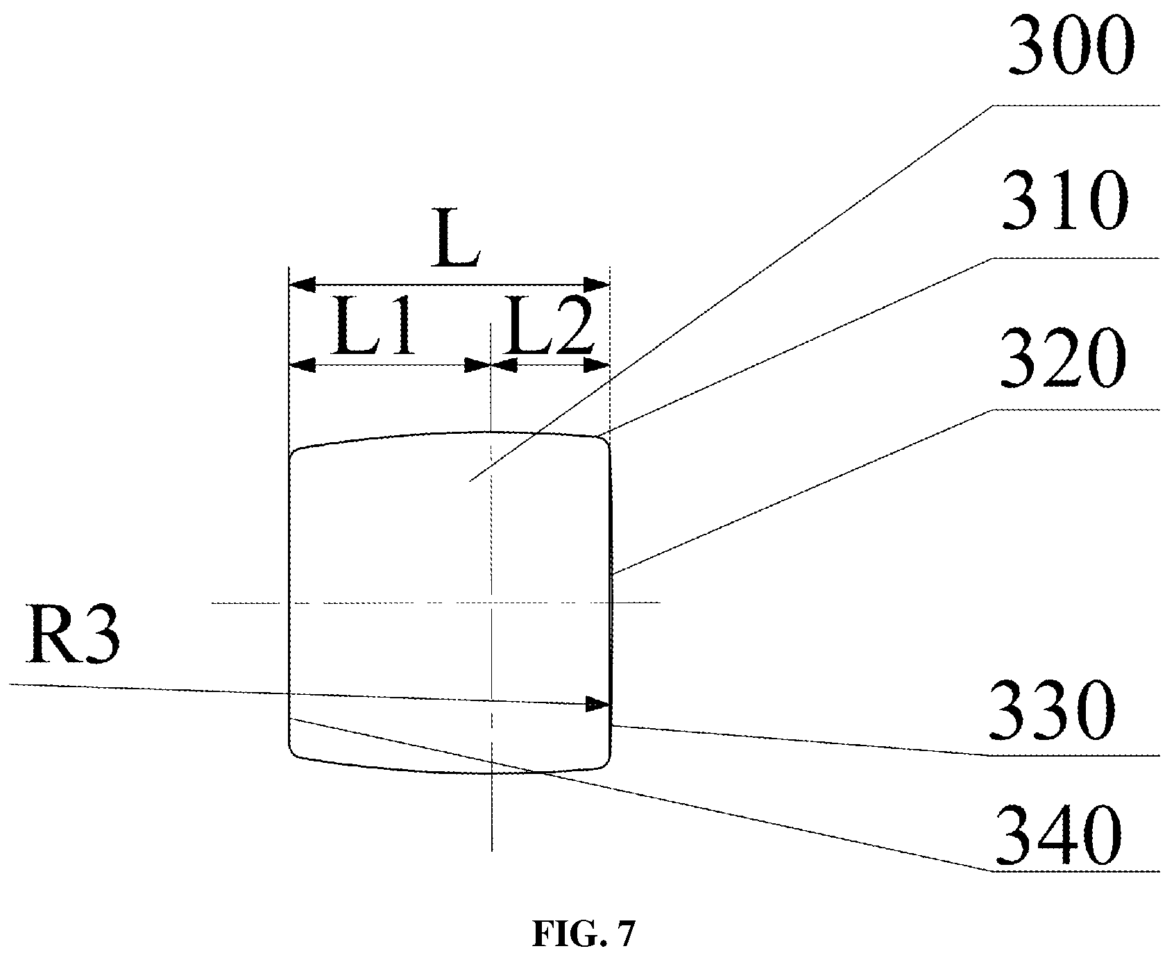 Patent US12104647 Figure 7 – Angular contact self-aligning roller bearing