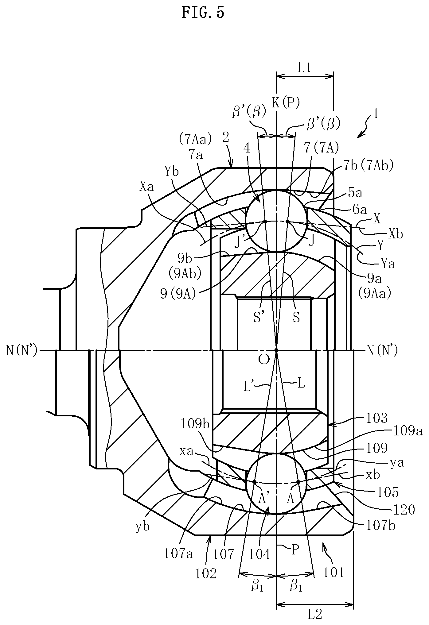 Patent US12104661 Figure 4 – Fixed type constant velocity universal joint