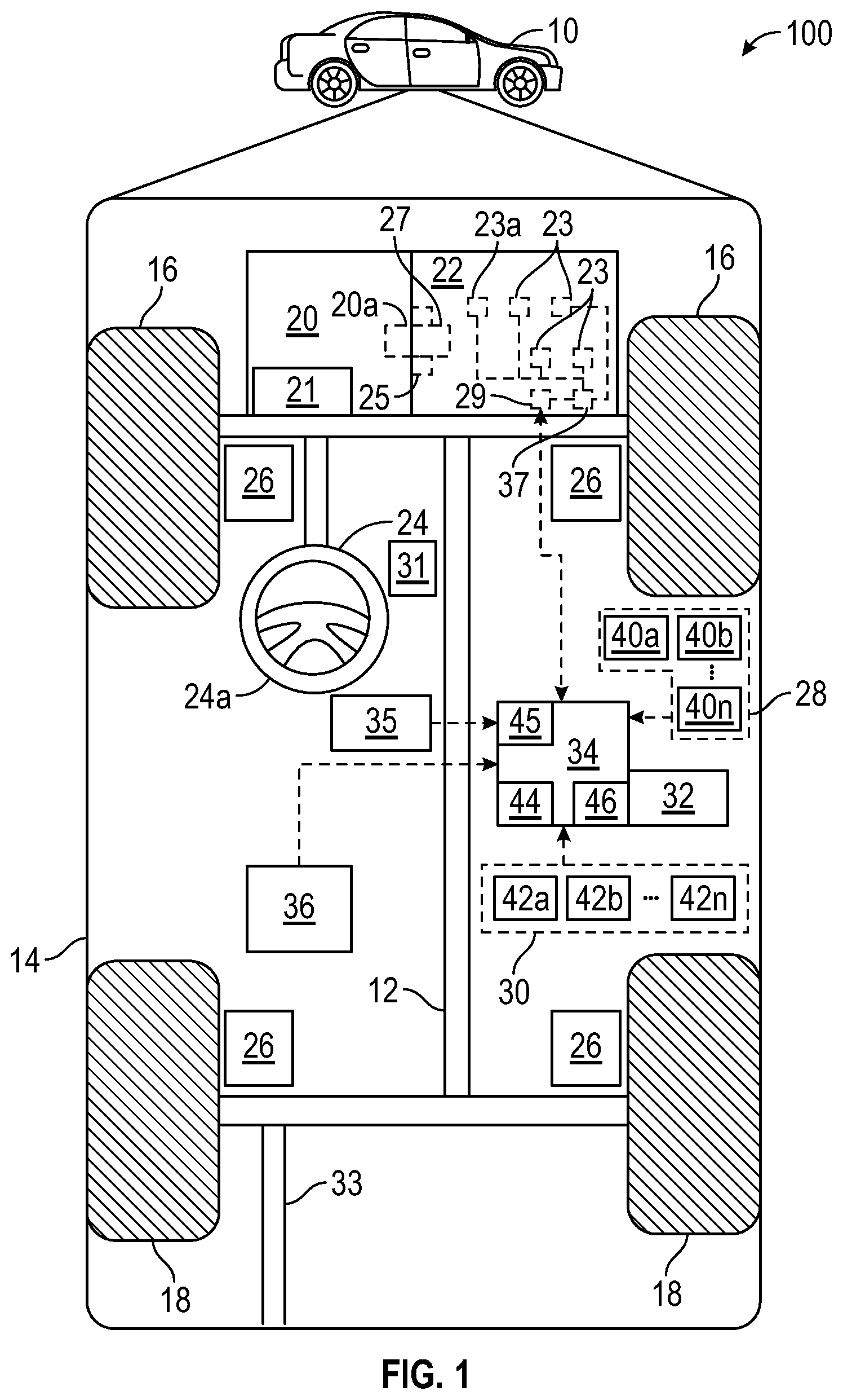 Patent US12104664 — Systems and methods for protecting a selectable one-way clutch of a transmission from high slip-speed engagements — Figure 1