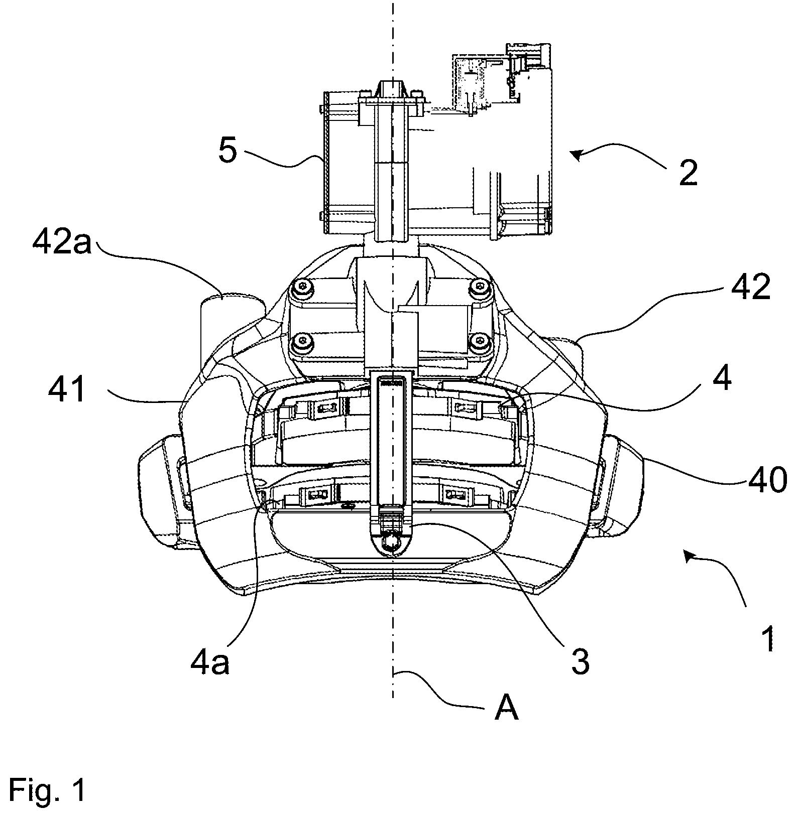 Patent US12104665 Figure 1 – Disc brake having an electromechanical actuator