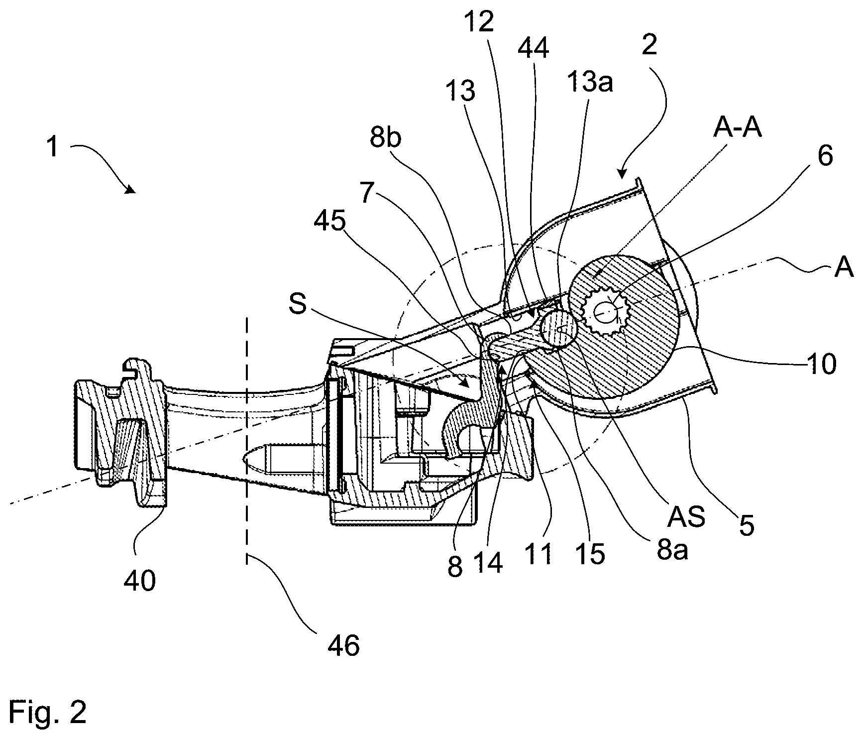 Patent US12104665 Figure 2 – Disc brake having an electromechanical actuator