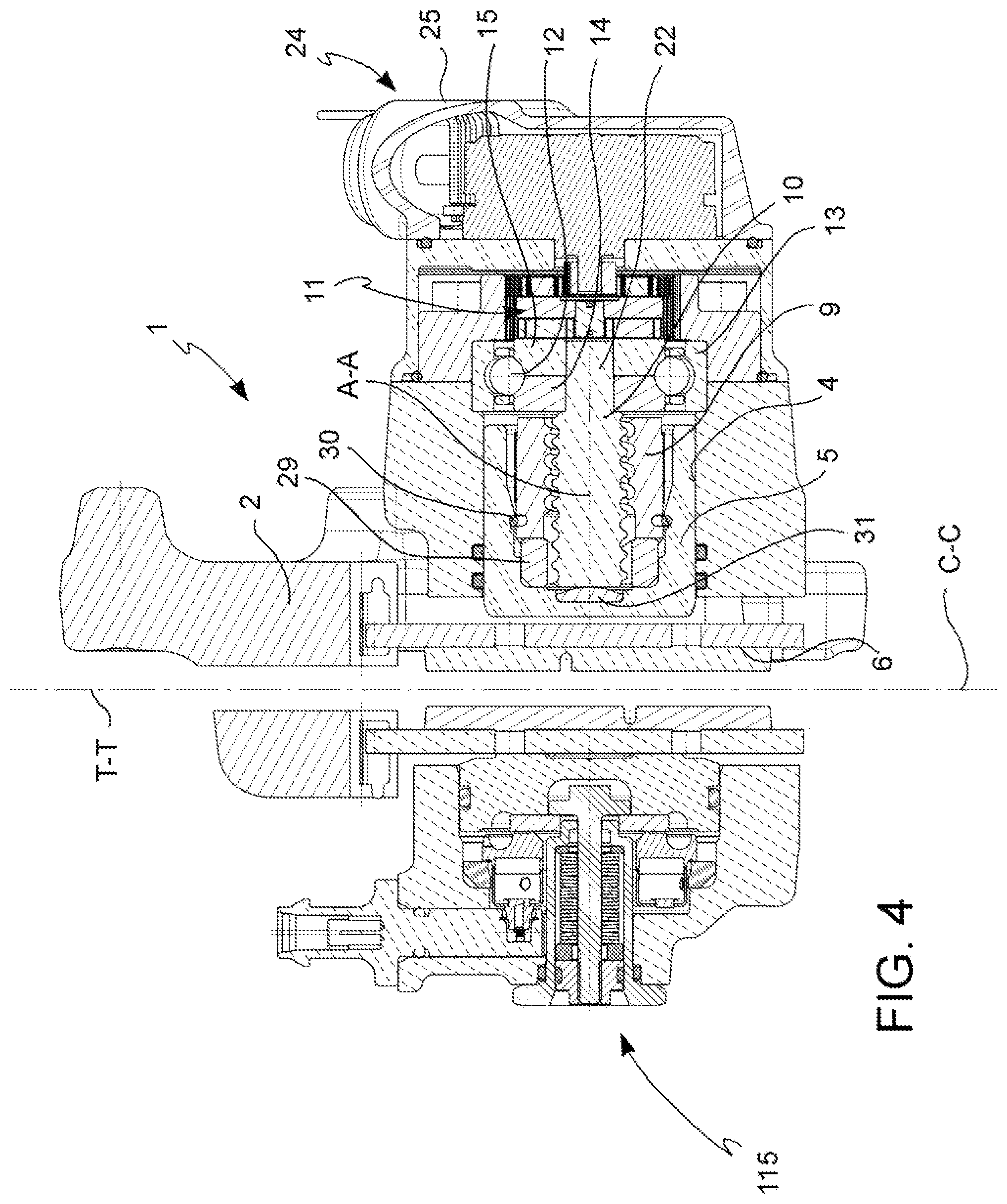Patent US12104666 Figure 4 – Brake caliper for disc brake