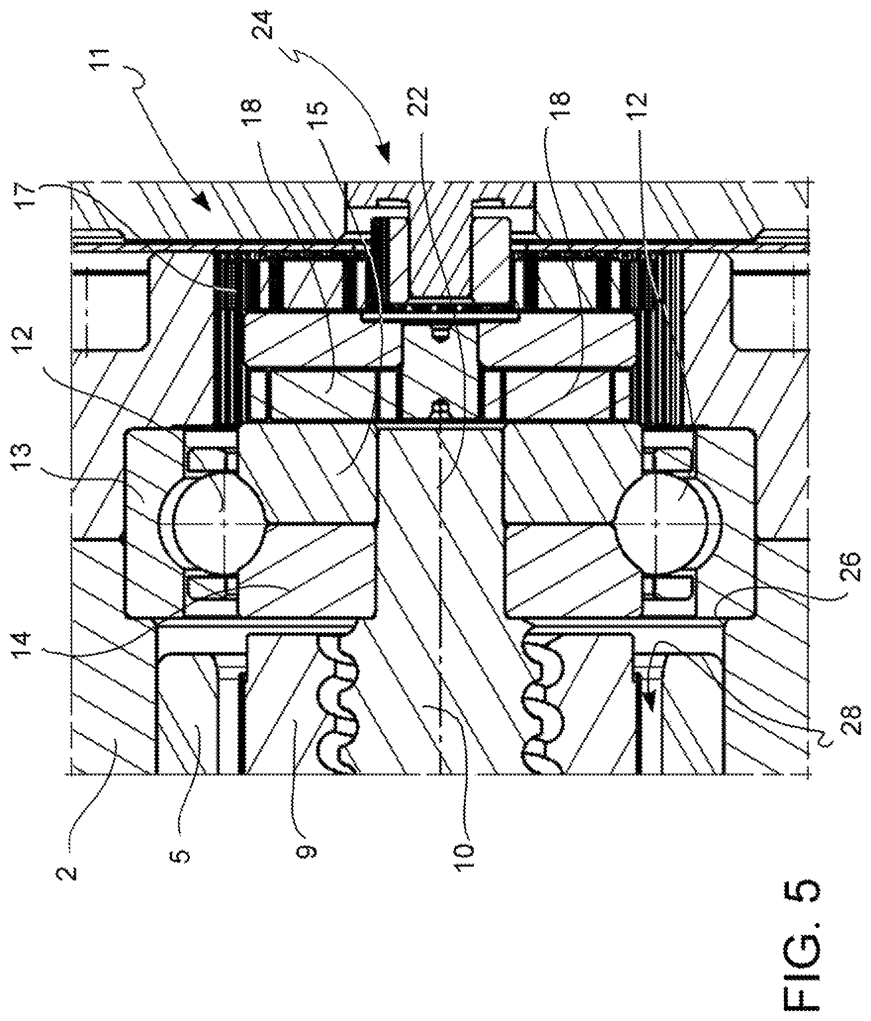 Patent US12104666 Figure 5 – Brake caliper for disc brake