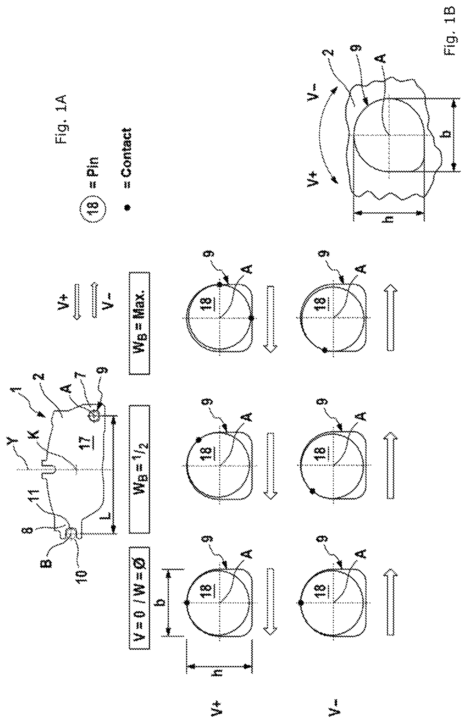 Patent US12104668 — Disc brake lining, assembled depending on the direction of rotation, for a fixed caliper disc brake — Figure 1