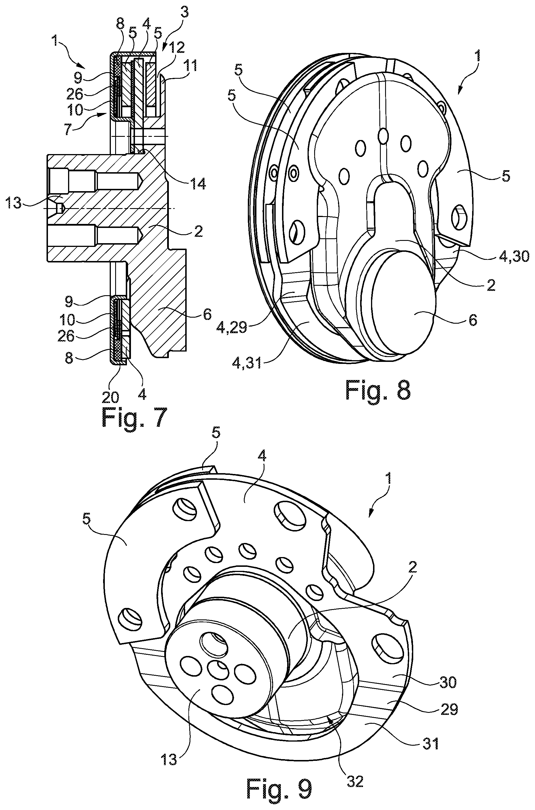 Patent US12104671 Figure 3 – Crankshaft assembly with a centrifugal pendulum attached to the crankshaft
