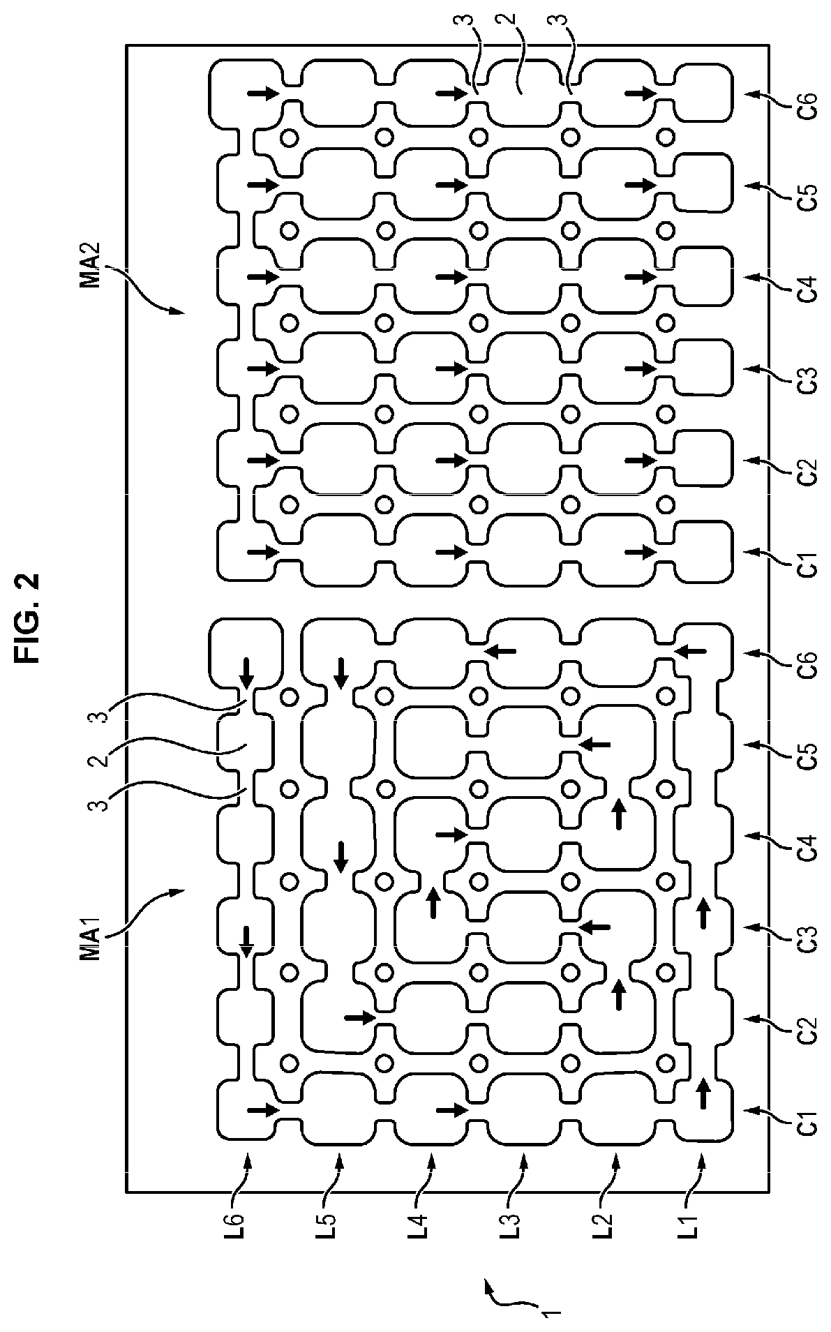 Patent US12104673 Figure 2 – Inflatable cellular structure and article equipped therewith