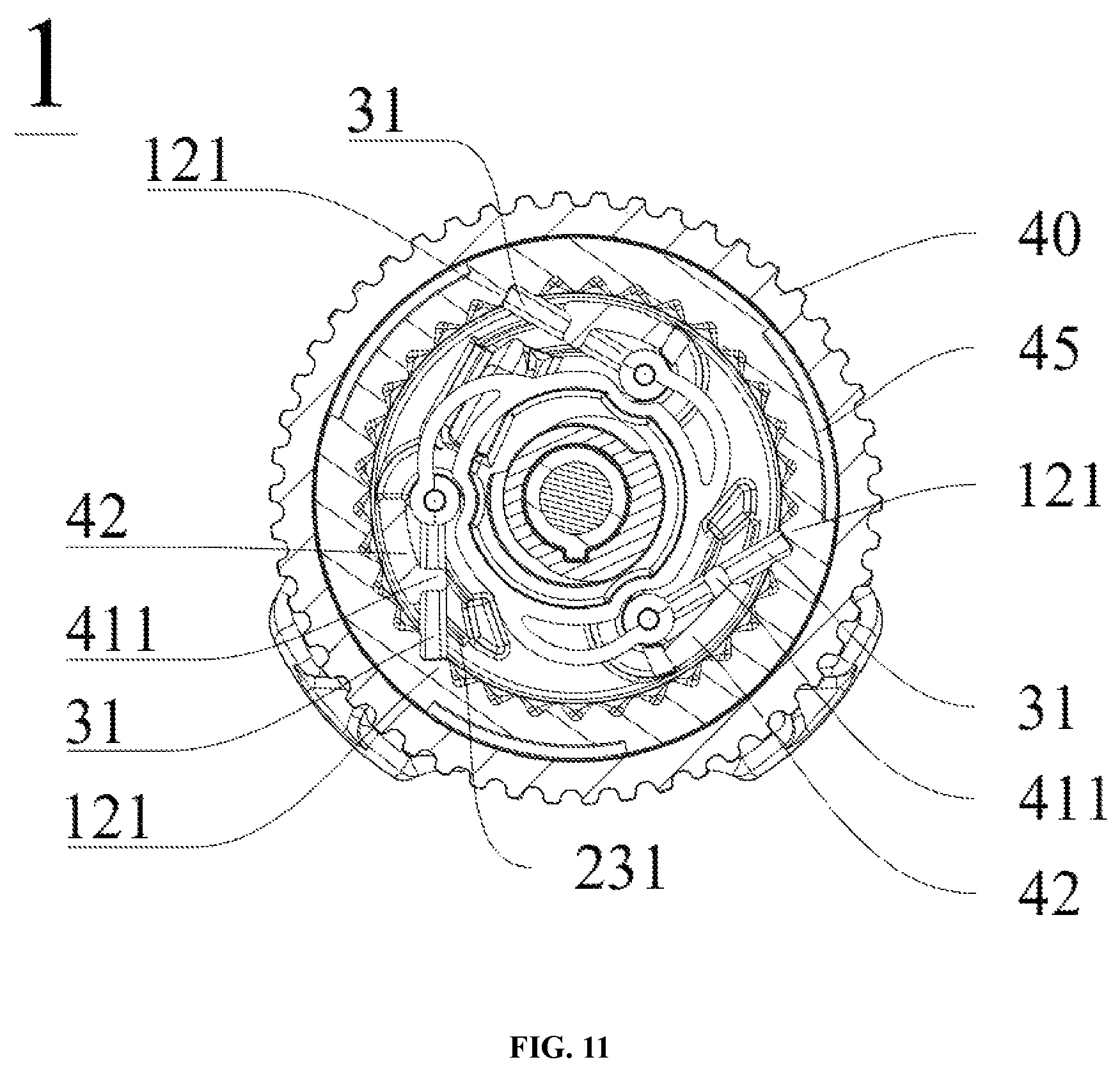 Patent US12104675 Figure 8 – Finely-adjustable cord retracting and deploying device and object