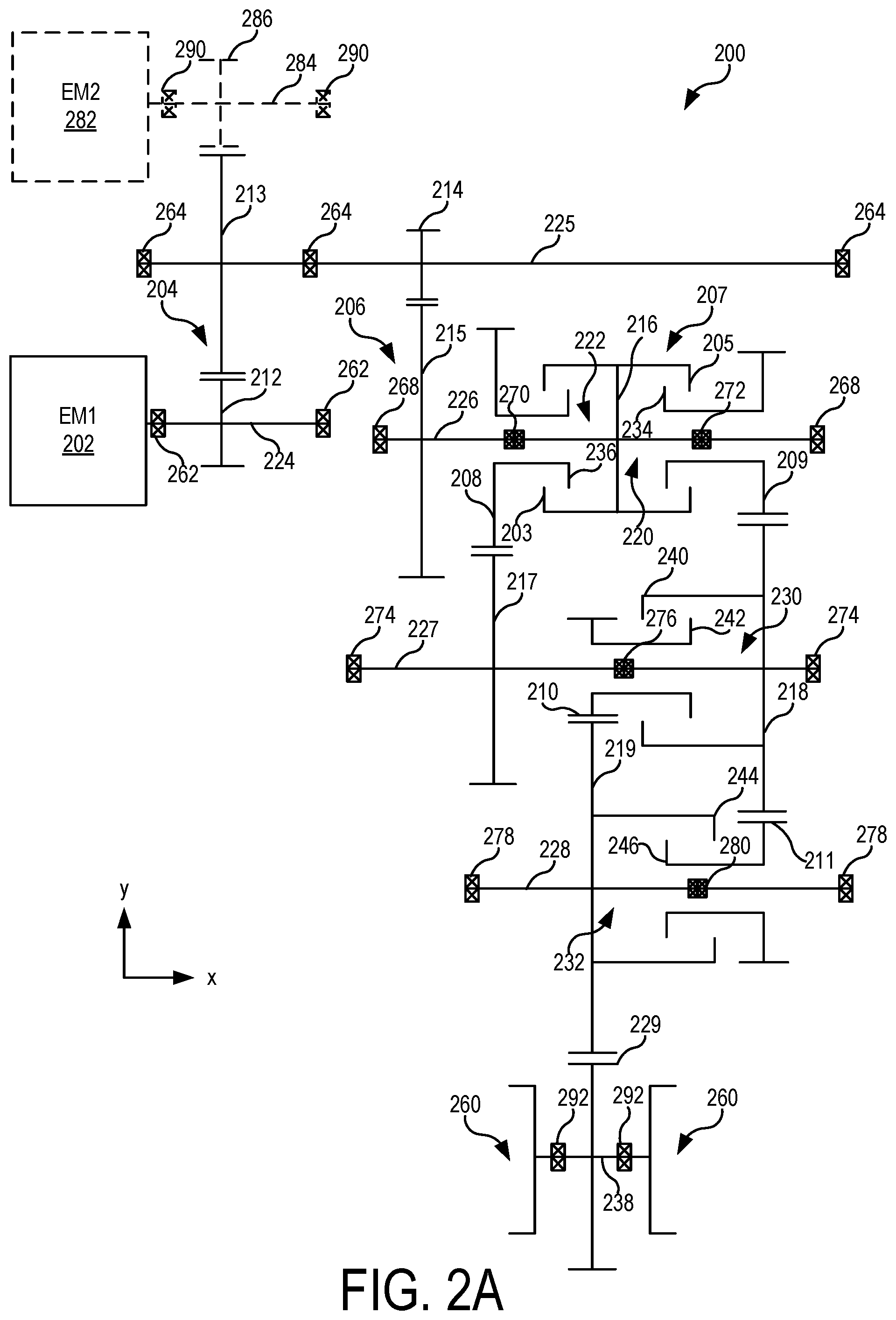 Patent US12104681 Figure 2 – Four speed countershaft transmission