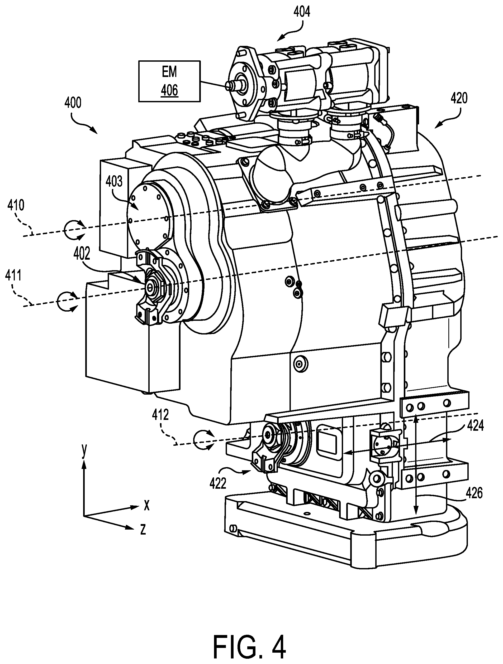Patent US12104681 Figure 5 – Four speed countershaft transmission