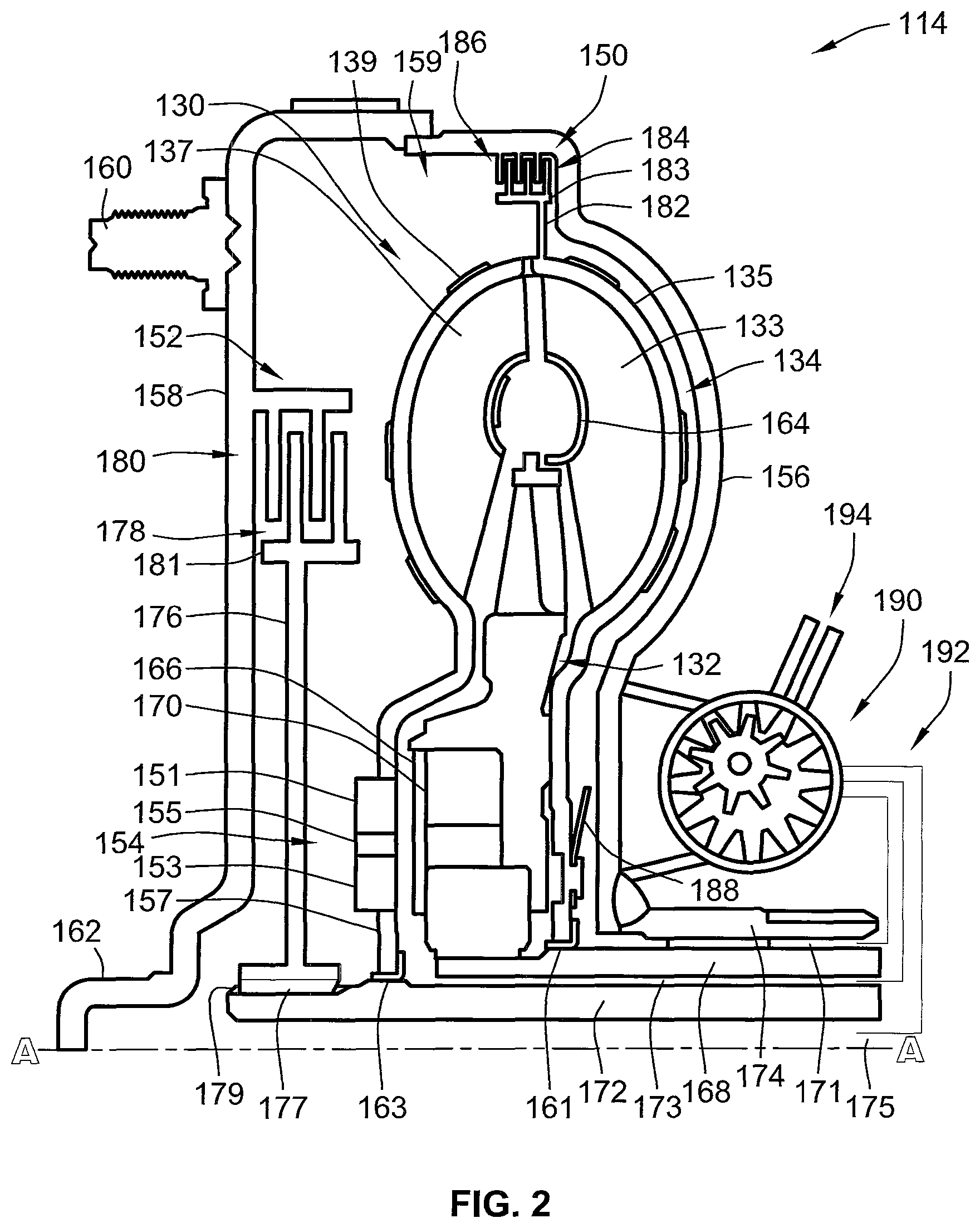 Patent US12104682 Figure 2 – Hydraulic system and control logic for torque converter assemblies