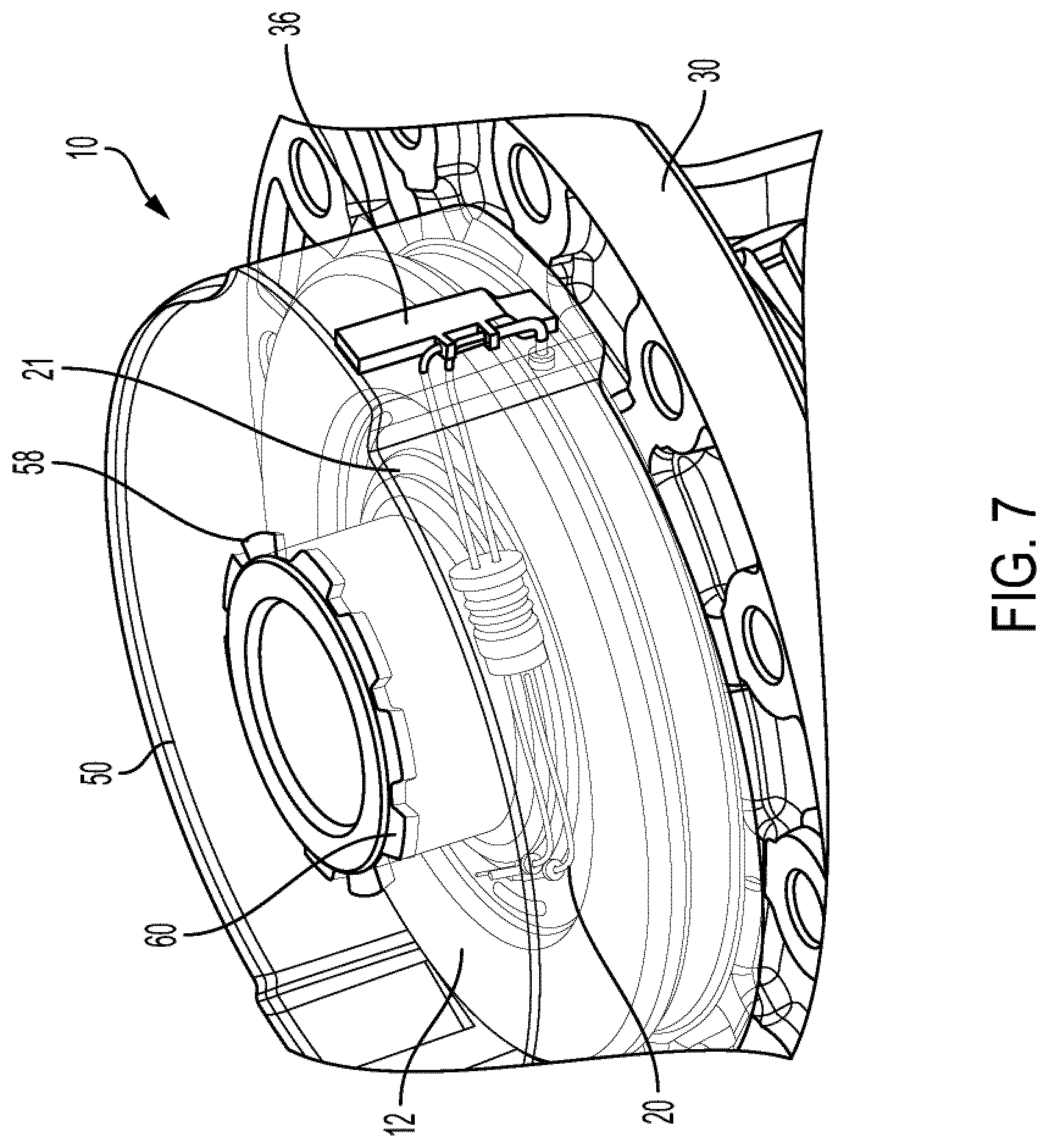 Patent US12104684 Figure 7 – Electronic locking differential assembly with wire guide and cover