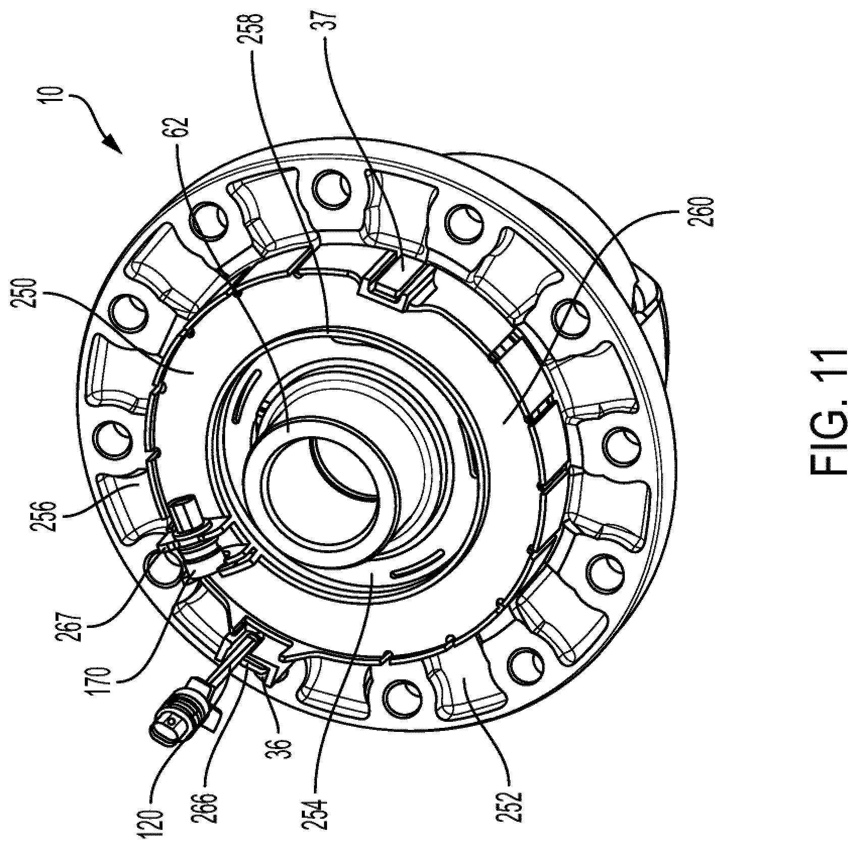 Patent US12104684 Figure 11 – Electronic locking differential assembly with wire guide and cover