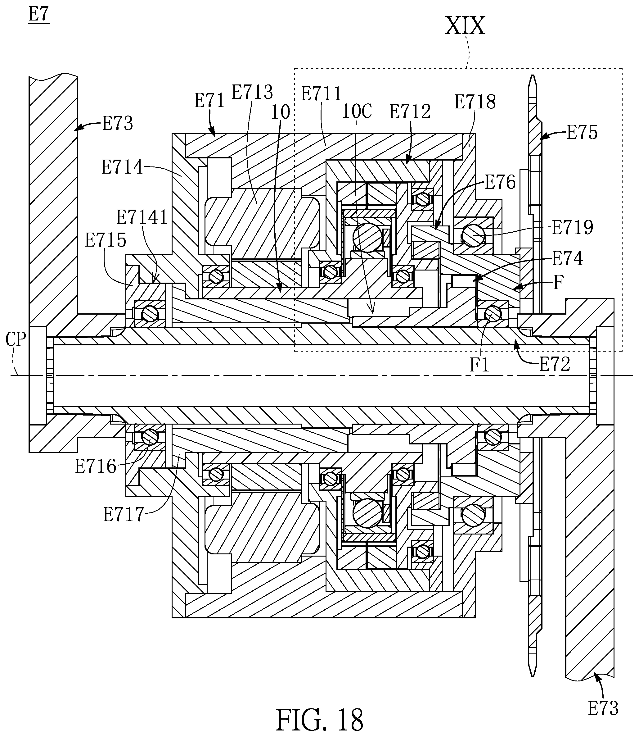 Patent US12104686 Figure 18 – Dynamic power device, automatic mobile vehicle, transfer apparatus, dynamic power supply system, and electric bicycle