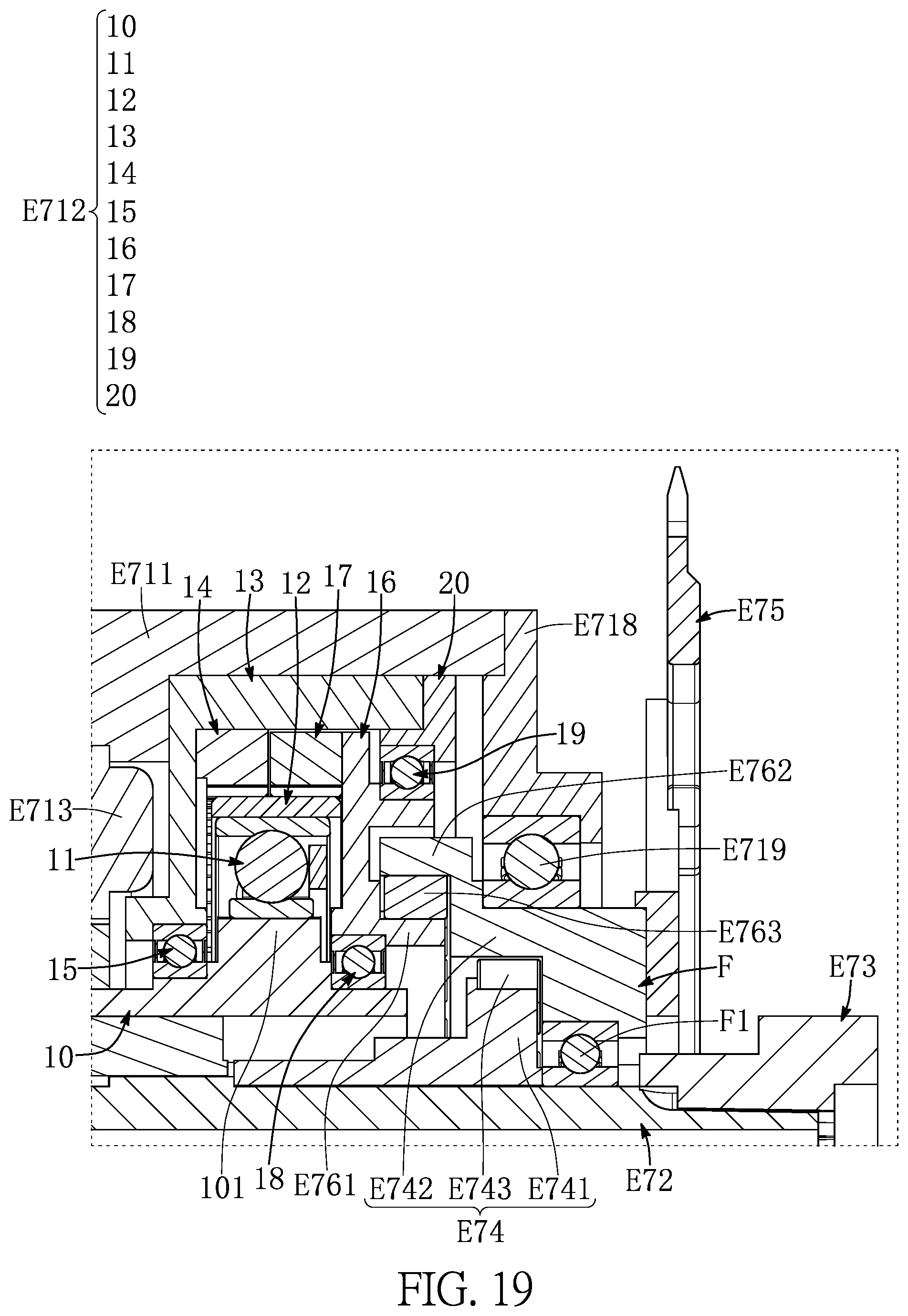Patent US12104686 Figure 19 – Dynamic power device, automatic mobile vehicle, transfer apparatus, dynamic power supply system, and electric bicycle