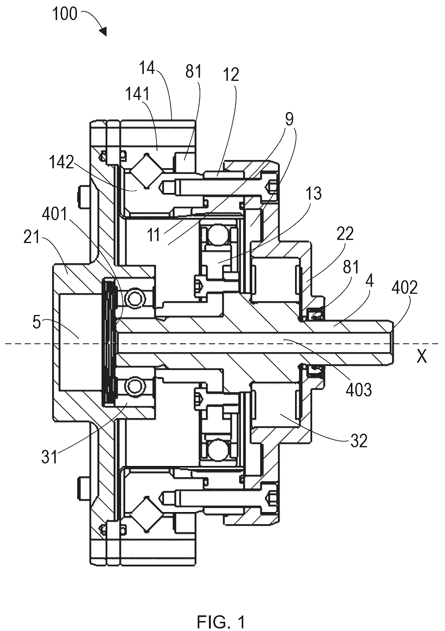 Patent US12104687 — Harmonic reducer with structure to prevent pressure buildup and industrial robot — Figure 1