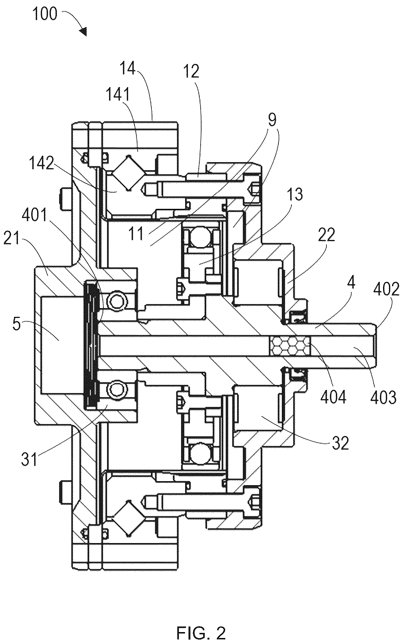 Patent US12104687 Figure 2 – Harmonic reducer with structure to prevent pressure buildup and industrial robot