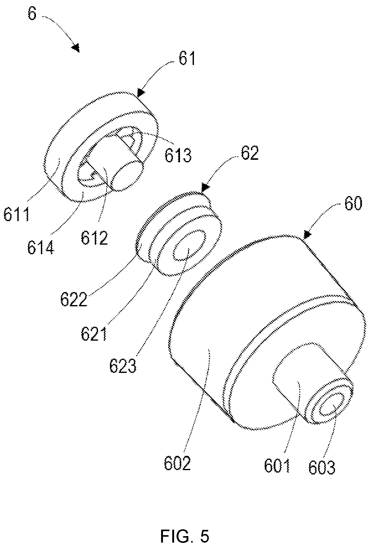 Patent US12104687 Figure 5 – Harmonic reducer with structure to prevent pressure buildup and industrial robot