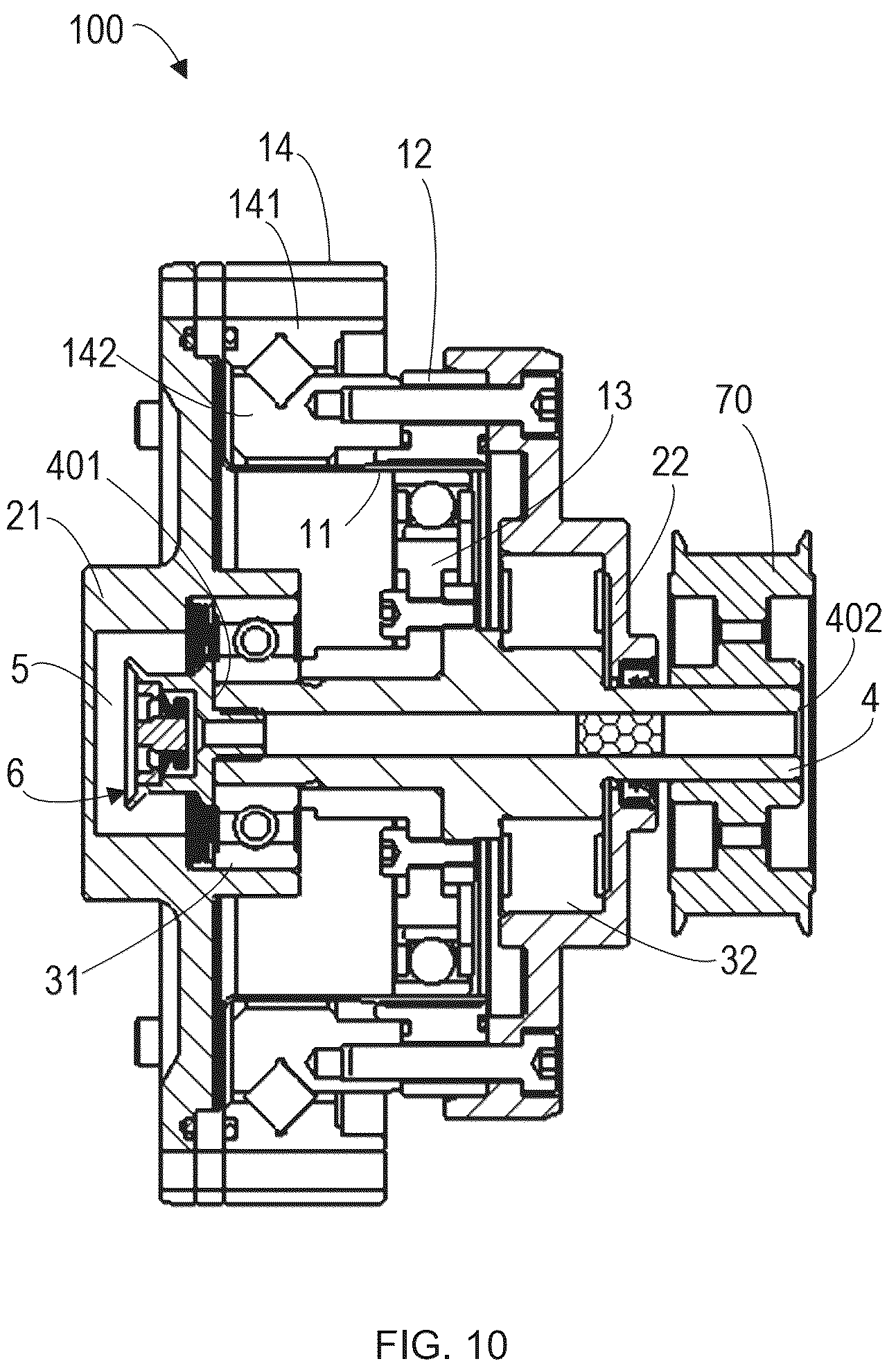 Patent US12104687 Figure 10 – Harmonic reducer with structure to prevent pressure buildup and industrial robot