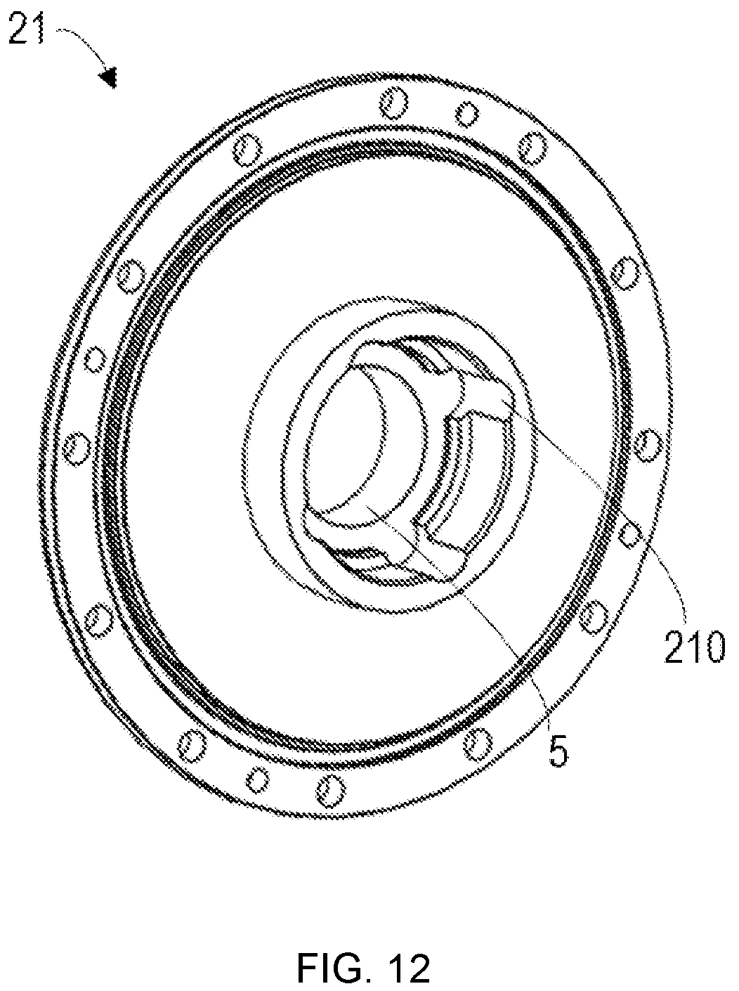 Patent US12104687 Figure 12 – Harmonic reducer with structure to prevent pressure buildup and industrial robot