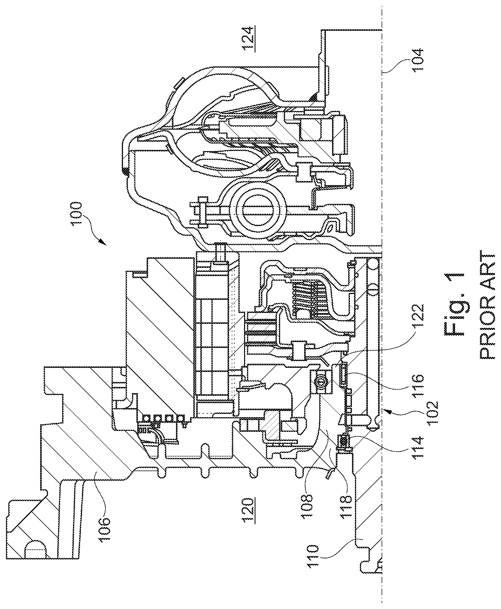 Patent US12104688 Figure 1 – Hybrid module shaft assembly