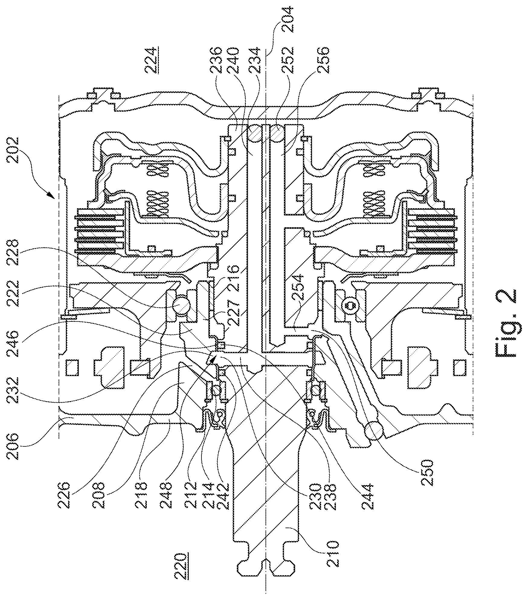 Patent US12104688 Figure 2 – Hybrid module shaft assembly