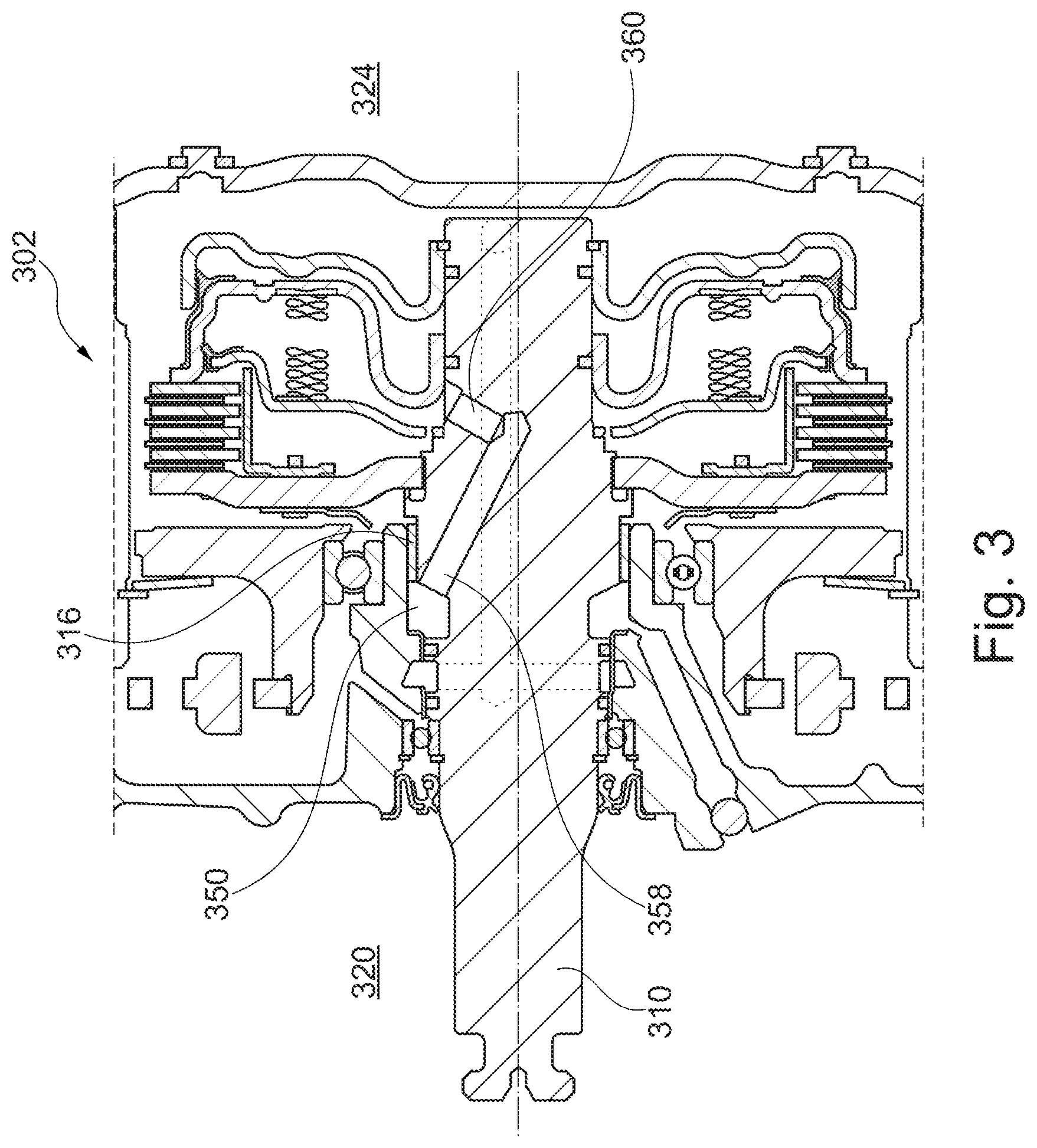 Patent US12104688 Figure 3 – Hybrid module shaft assembly