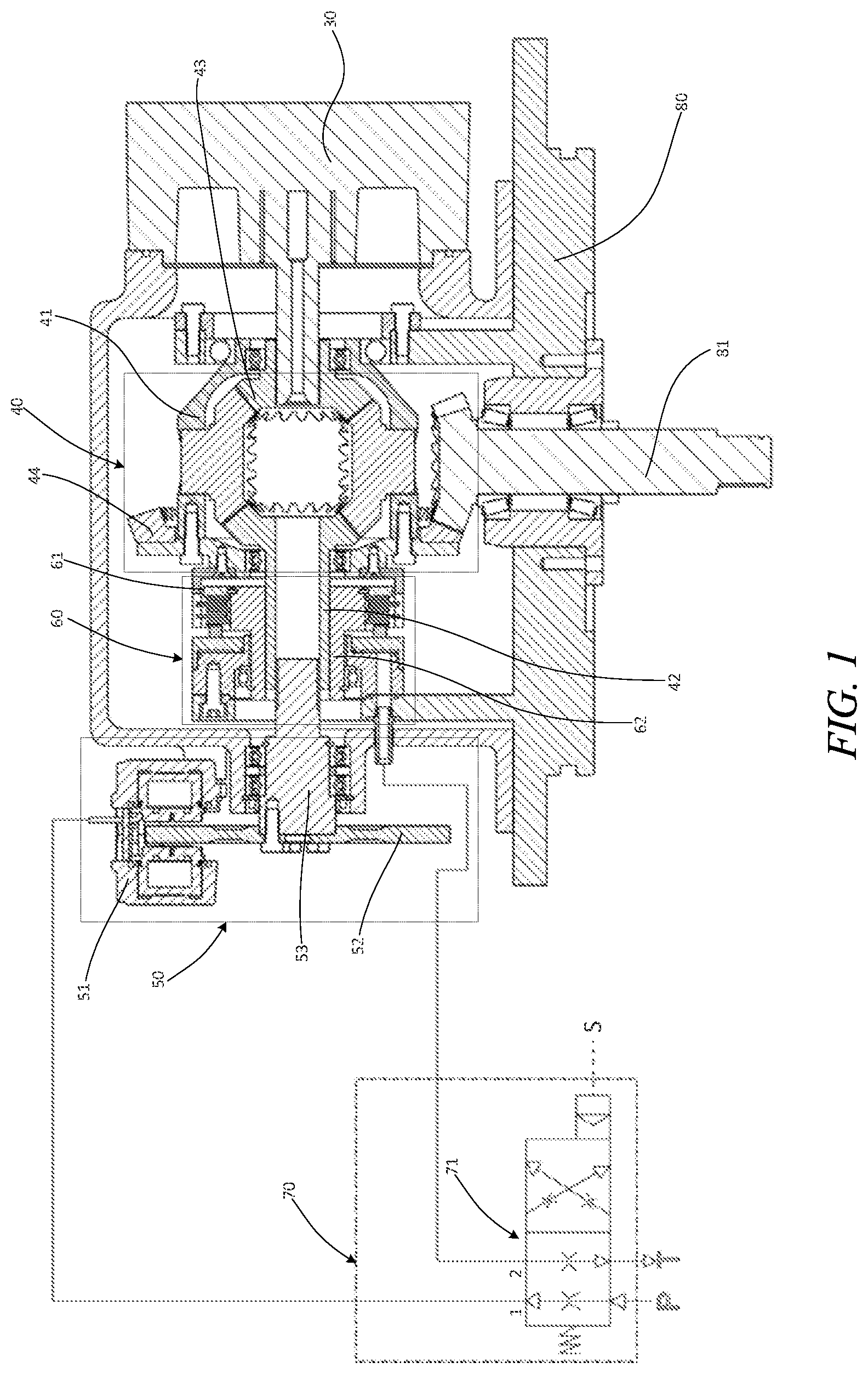 Patent US12104689 — Control device for gearbox — Figure 1