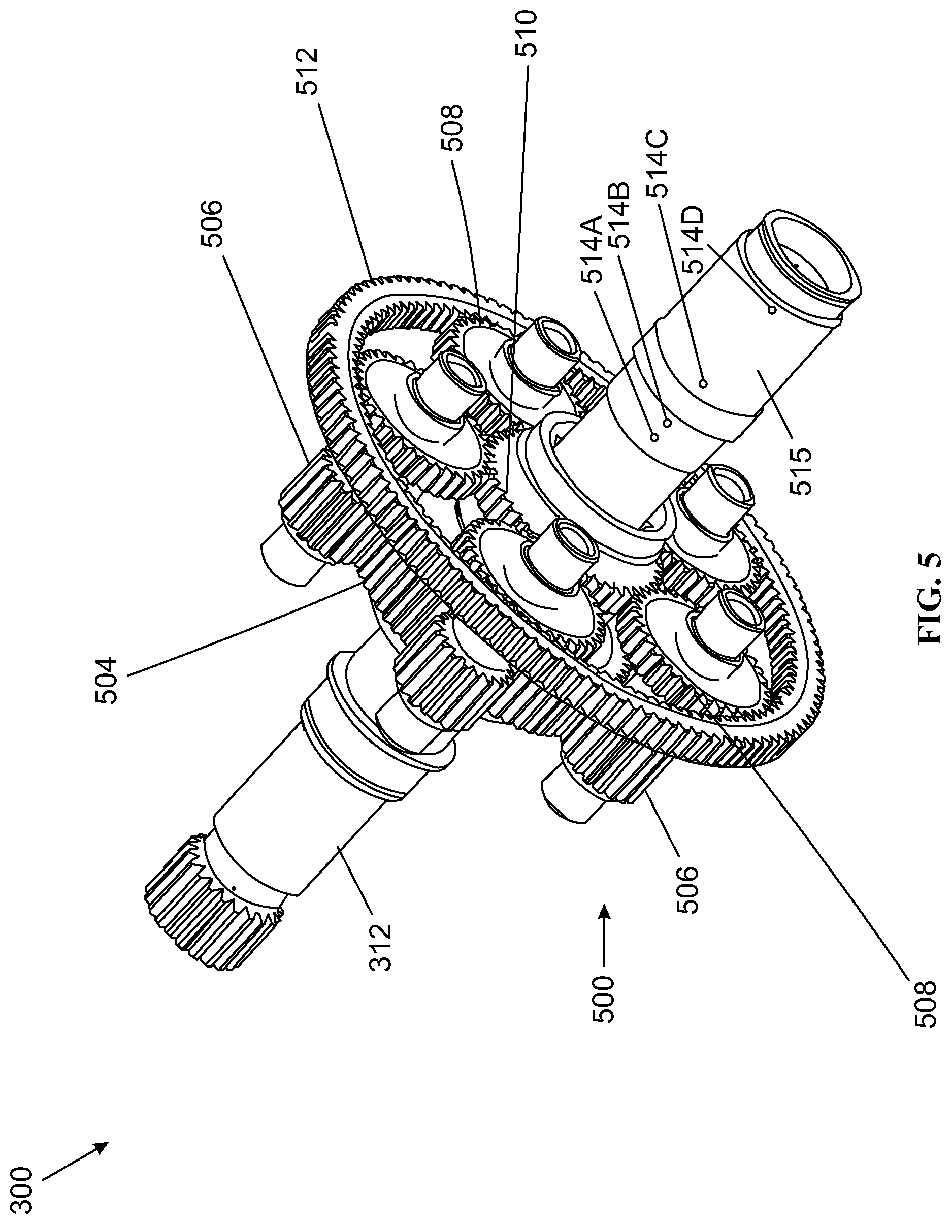 Patent US12104690 Figure 5 – Epicyclic gear carrier assembly having an integrated lubrication pump
