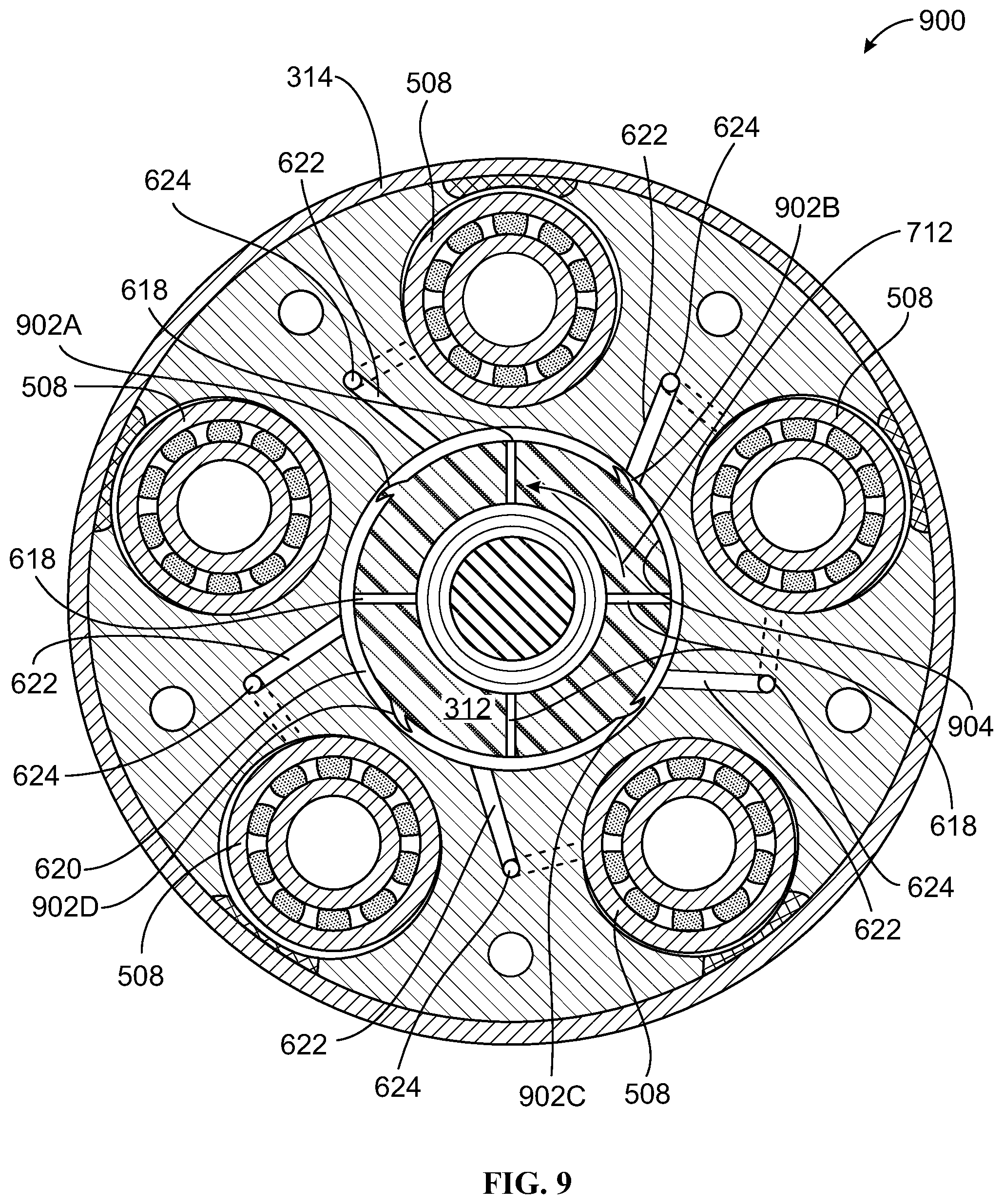 Patent US12104690 Figure 11 – Epicyclic gear carrier assembly having an integrated lubrication pump