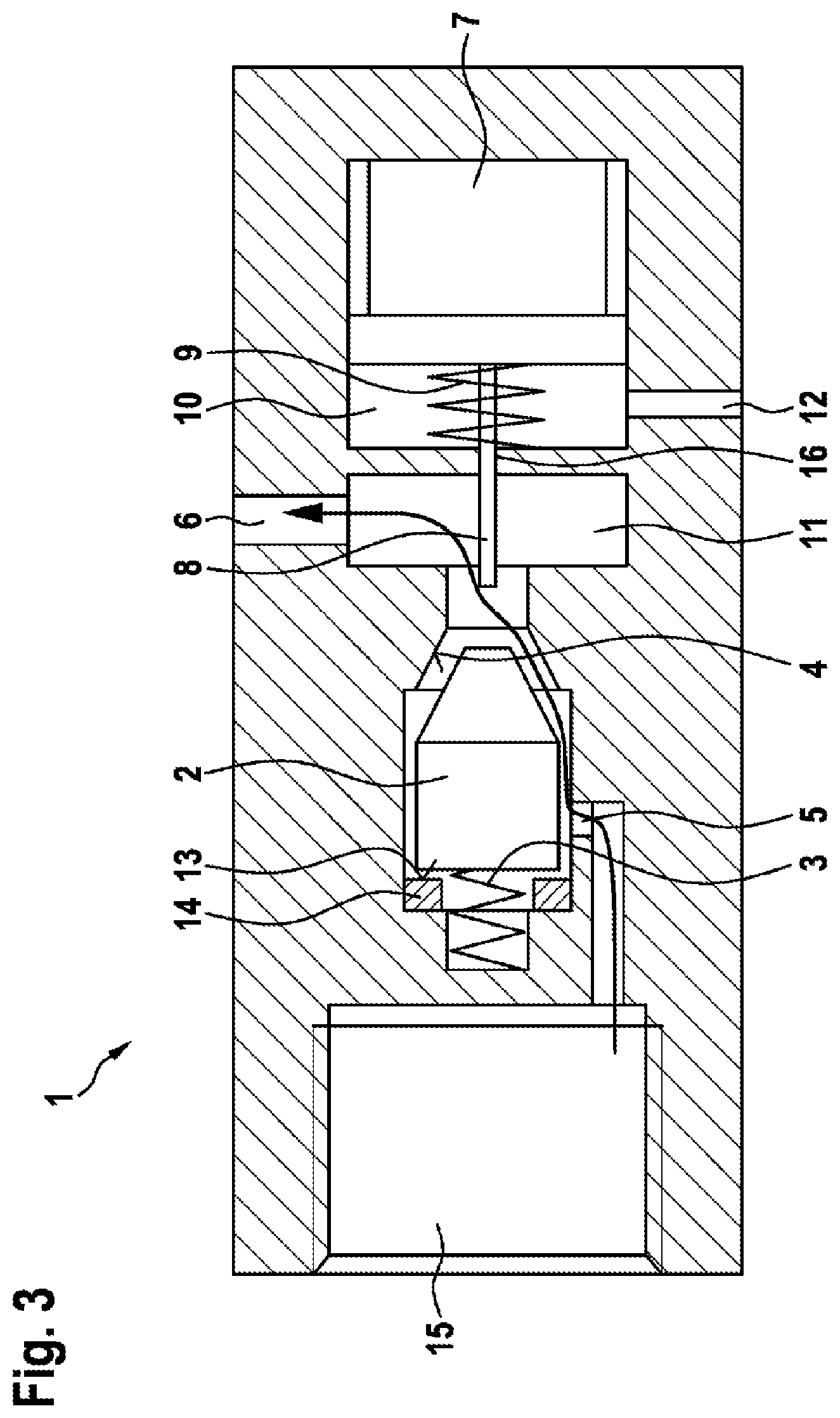 Patent US12104700 Figure 3 – Shut-off valve for a pressurized-gas vessel, pressurized-gas vessel