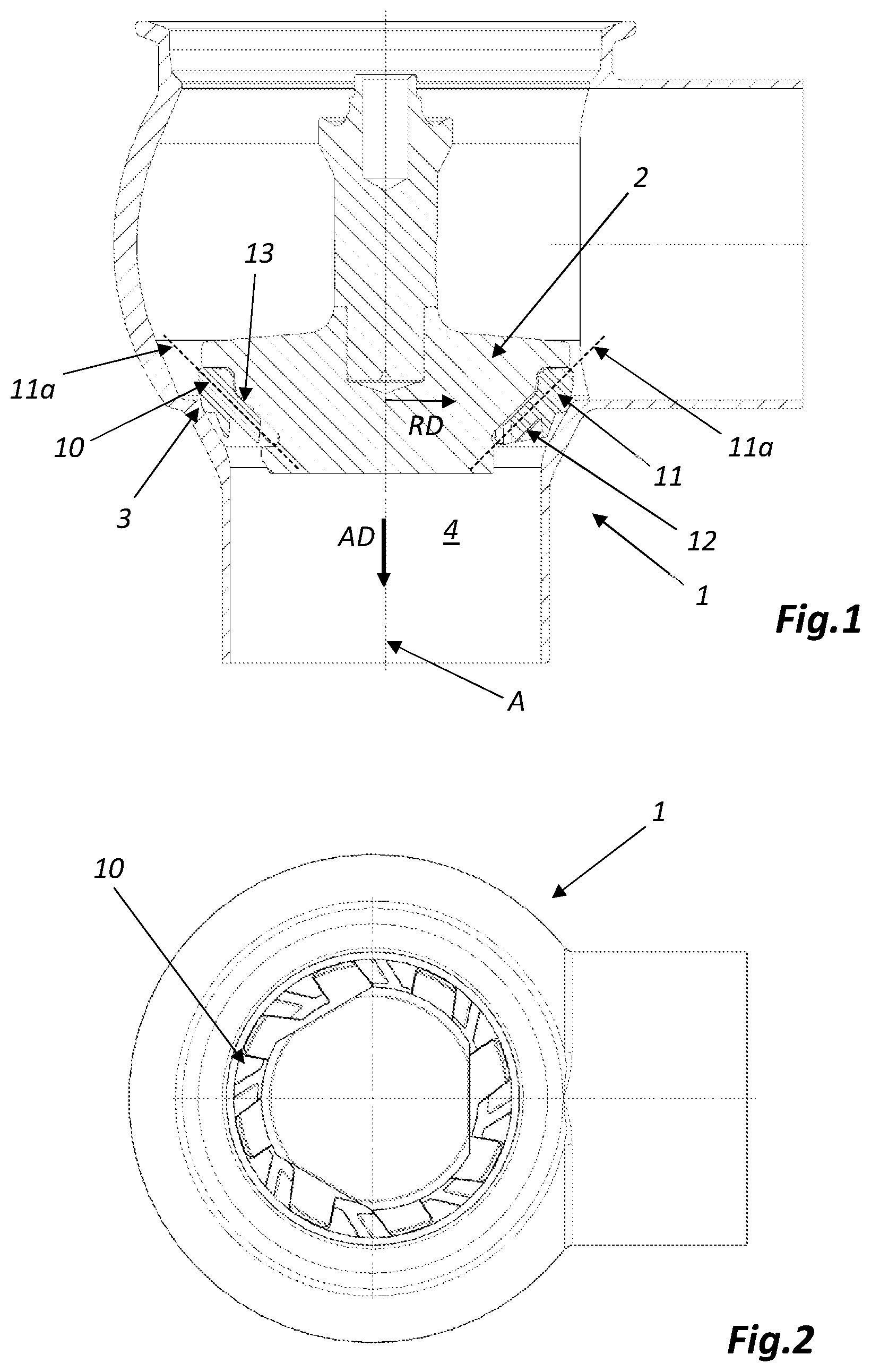 Patent US12104702 Figure 1 – Gasket, fluid flow control valve and method of cleaning such a valve