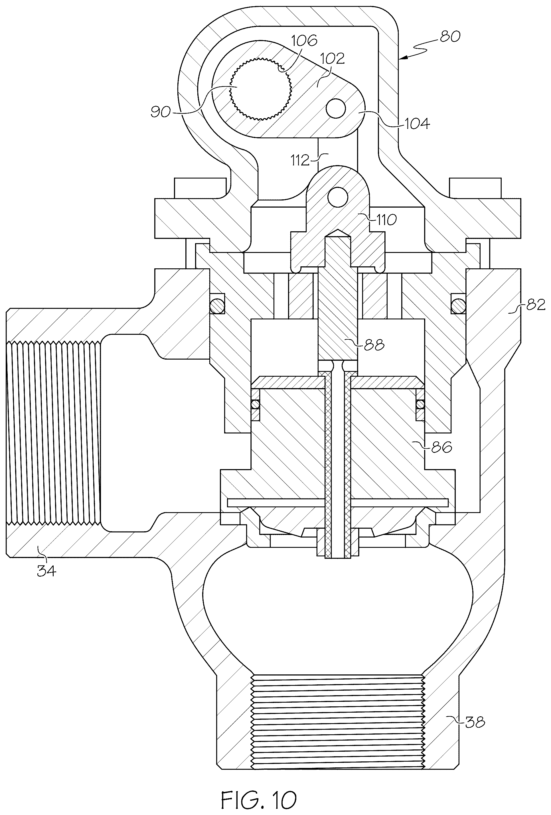 Patent US12104712 Figure 8 – Lever operated dump valve with improved accuracy