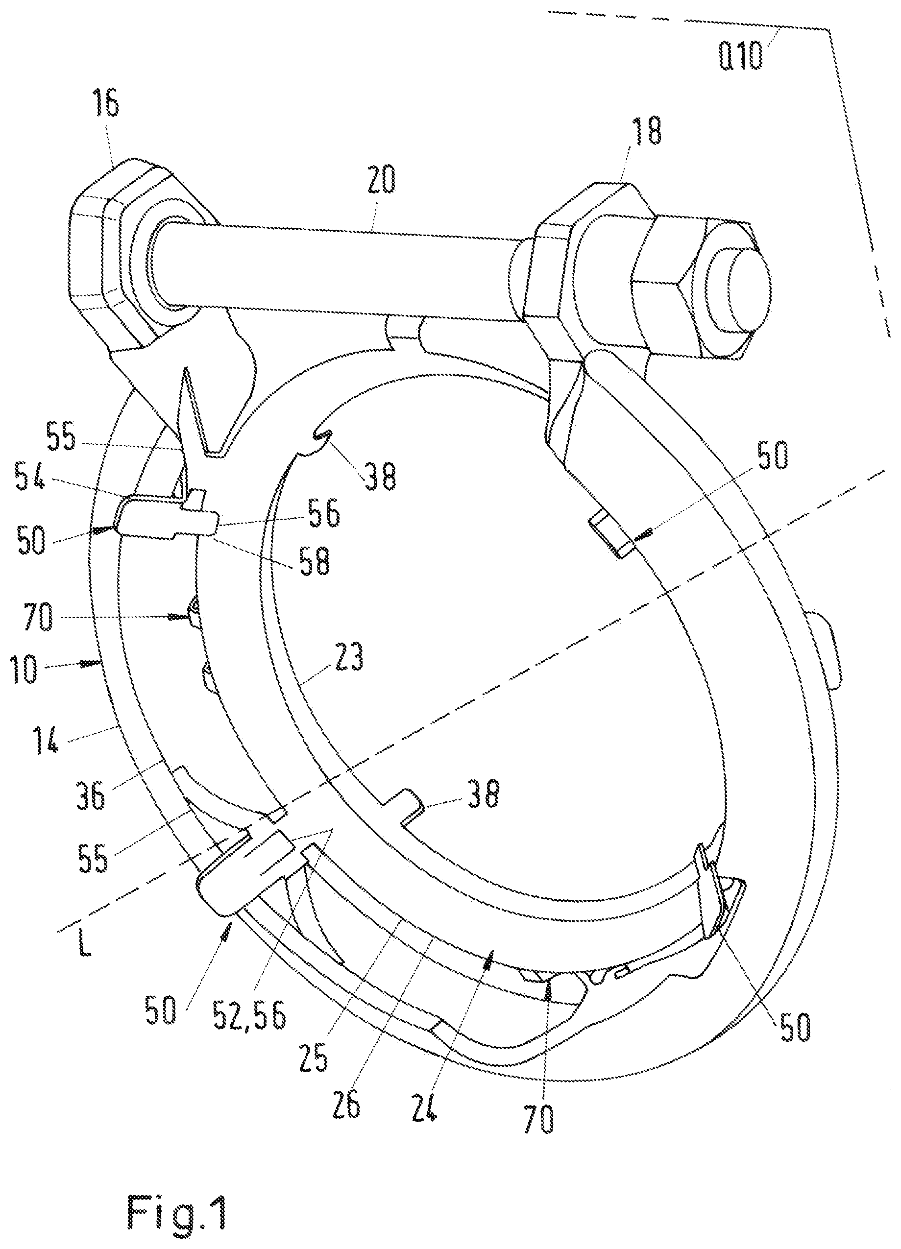 Patent US12104723 Figure 1 – Profile clamp with latching tab