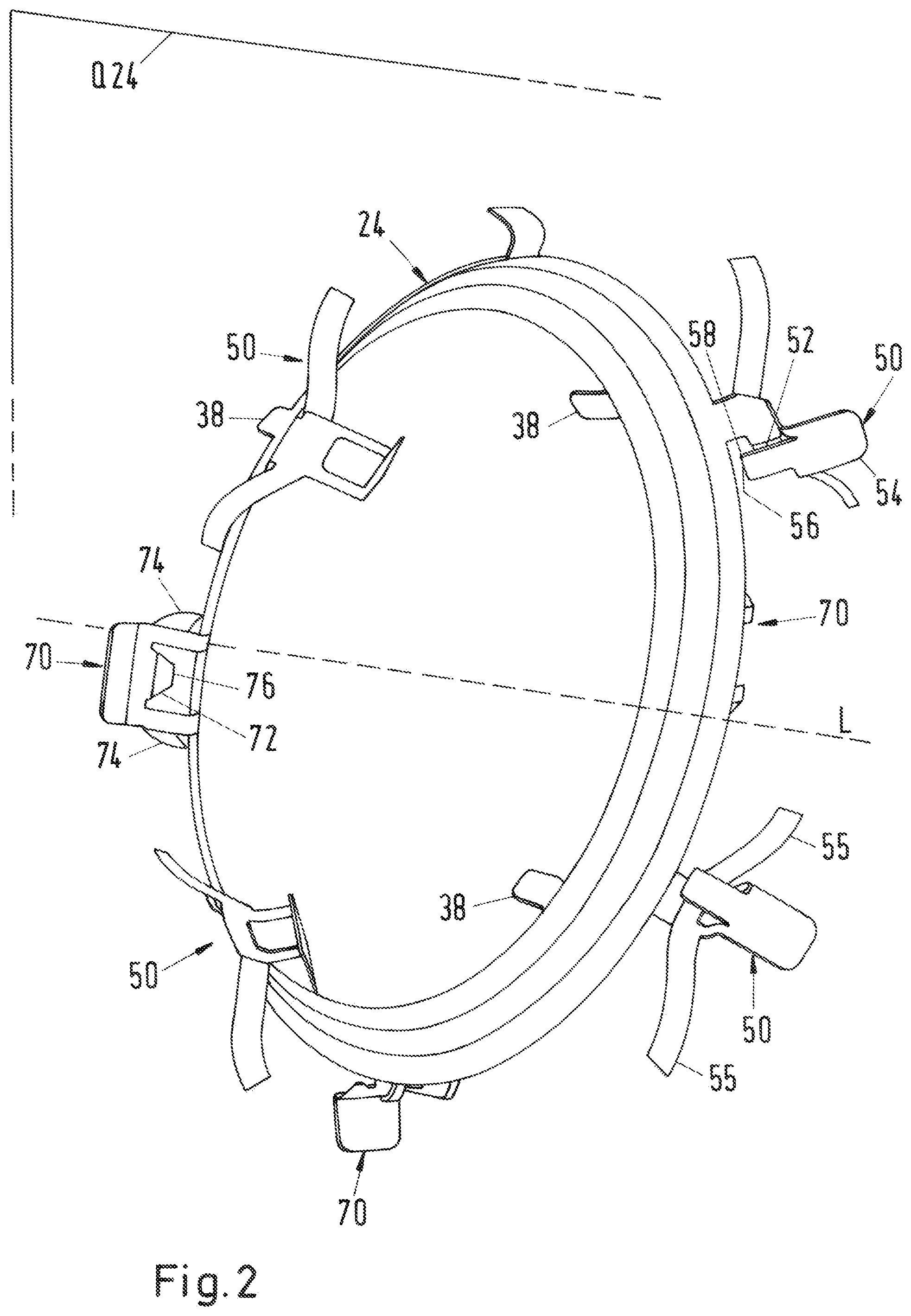 Patent US12104723 Figure 2 – Profile clamp with latching tab