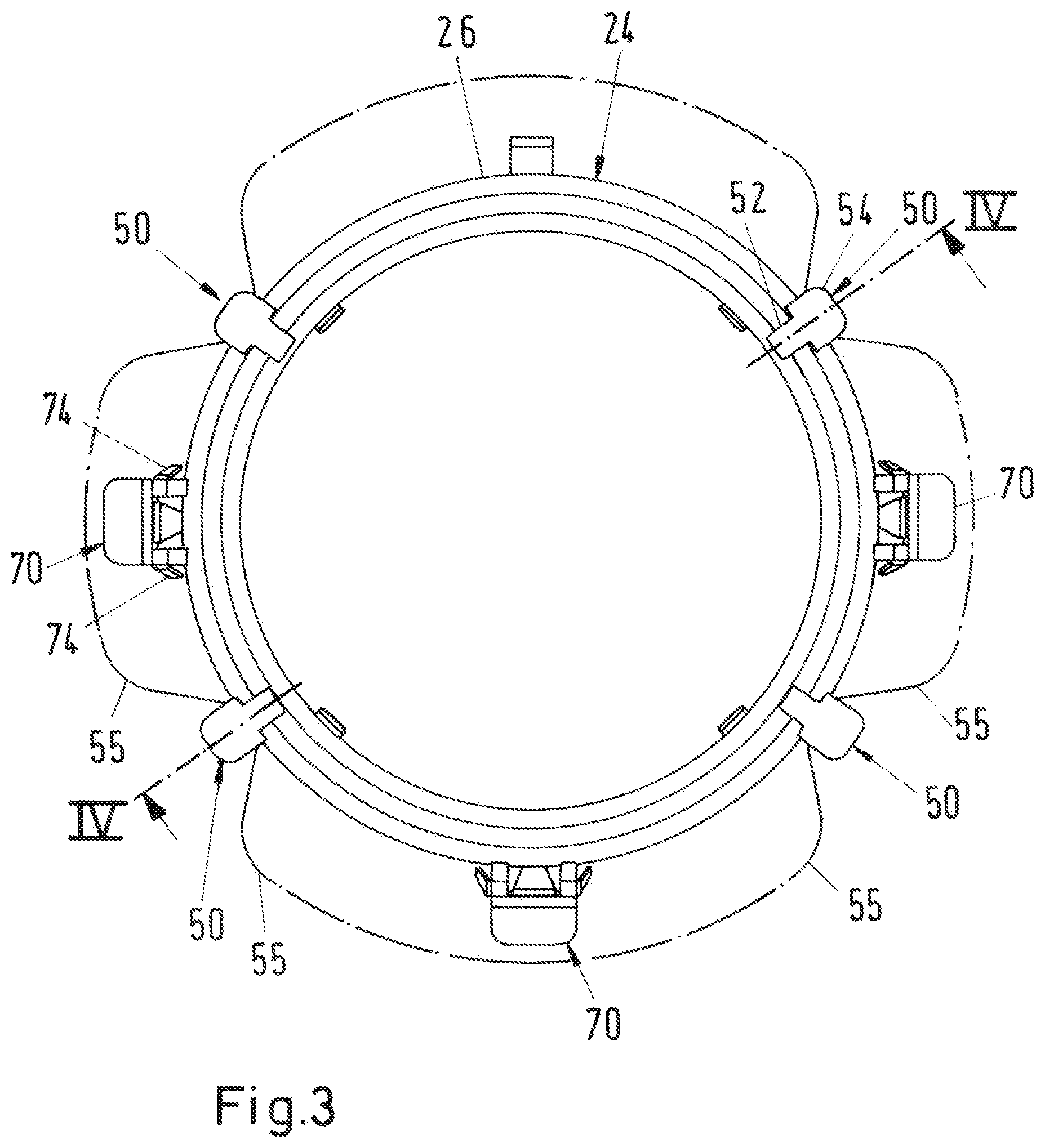 Patent US12104723 Figure 3 – Profile clamp with latching tab