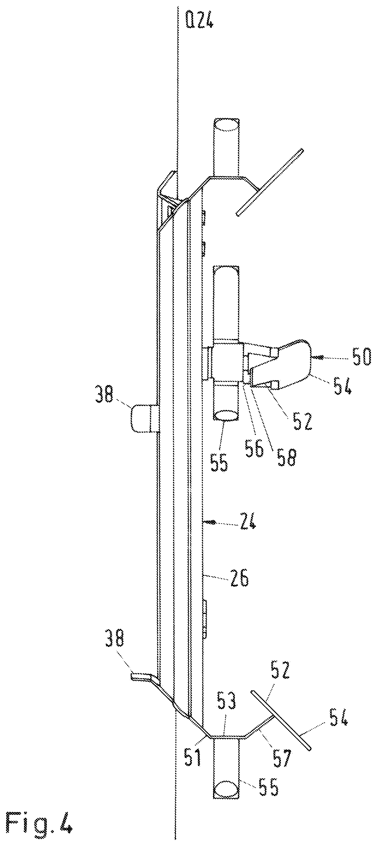 Patent US12104723 Figure 4 – Profile clamp with latching tab
