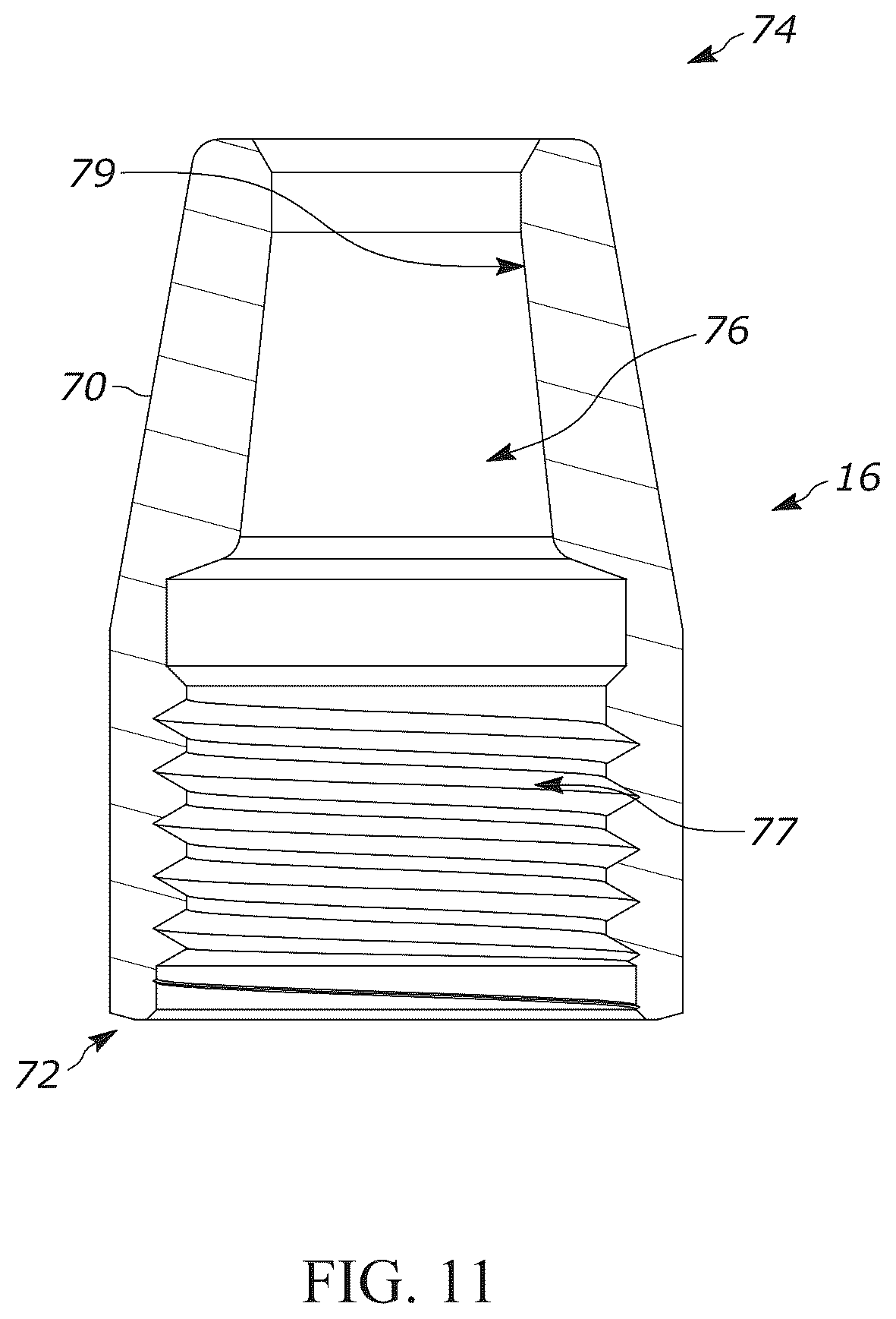 Patent US12104728 Figure 11 – Pivotable hose connector and hydraulic cylinder having a pivotable hose suitable for use in association with convertible tops