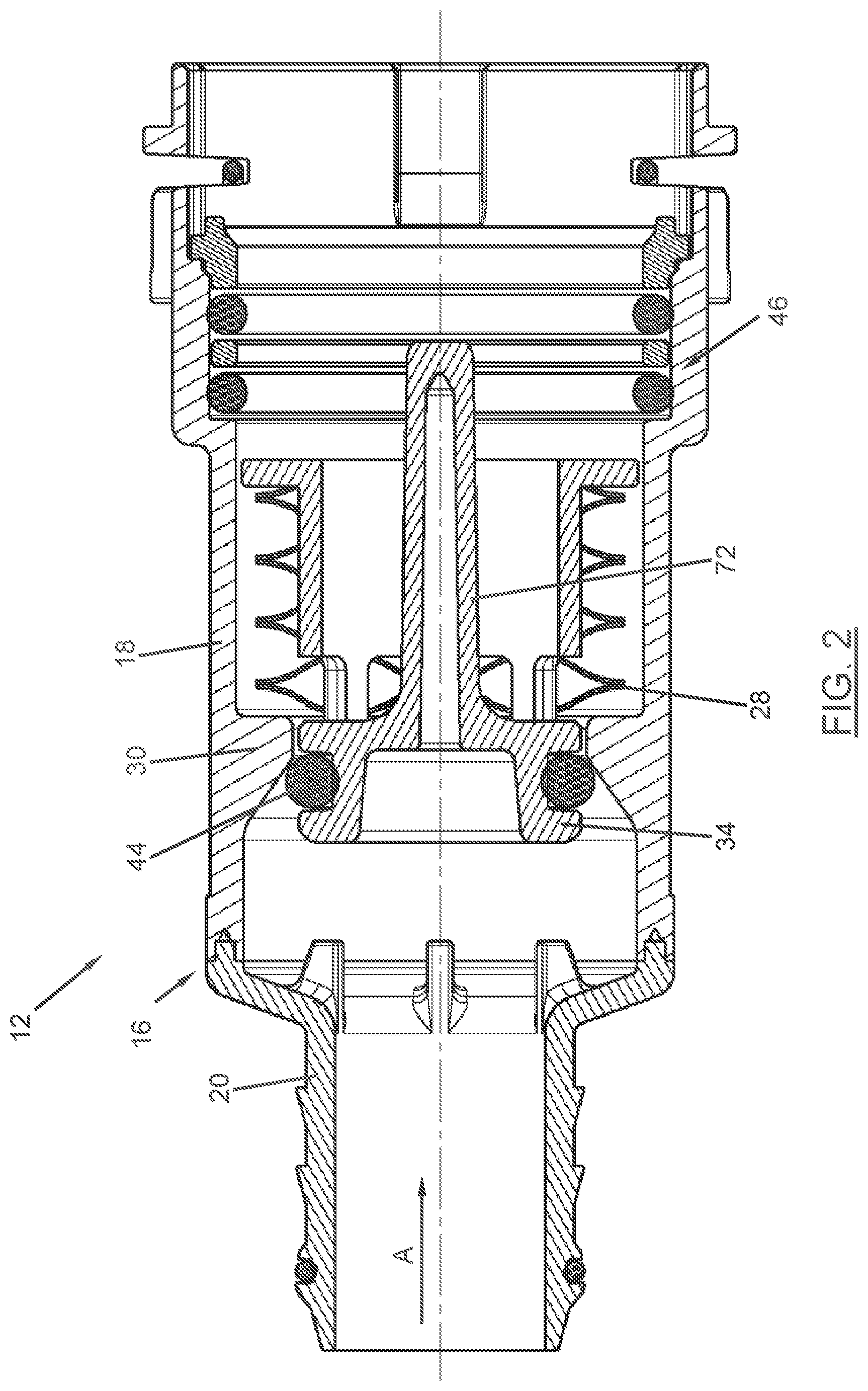 Patent US12104734 Figure 2 – Receiving unit of a coupling device for fluid lines