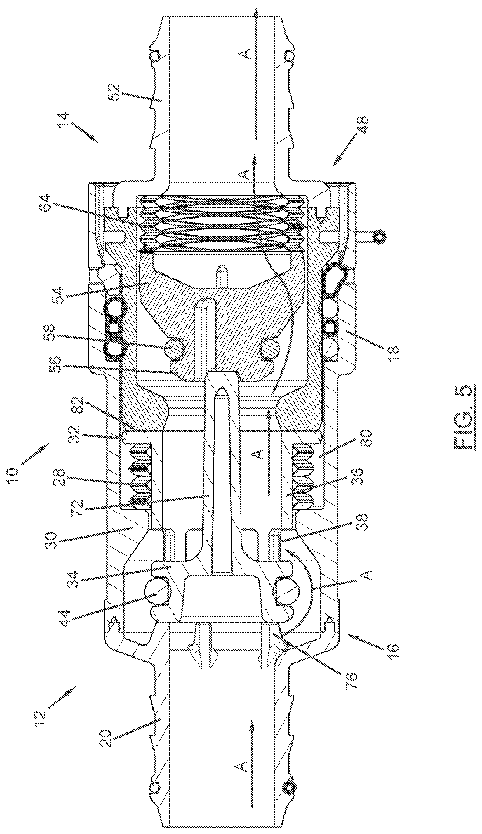 Patent US12104734 Figure 5 – Receiving unit of a coupling device for fluid lines