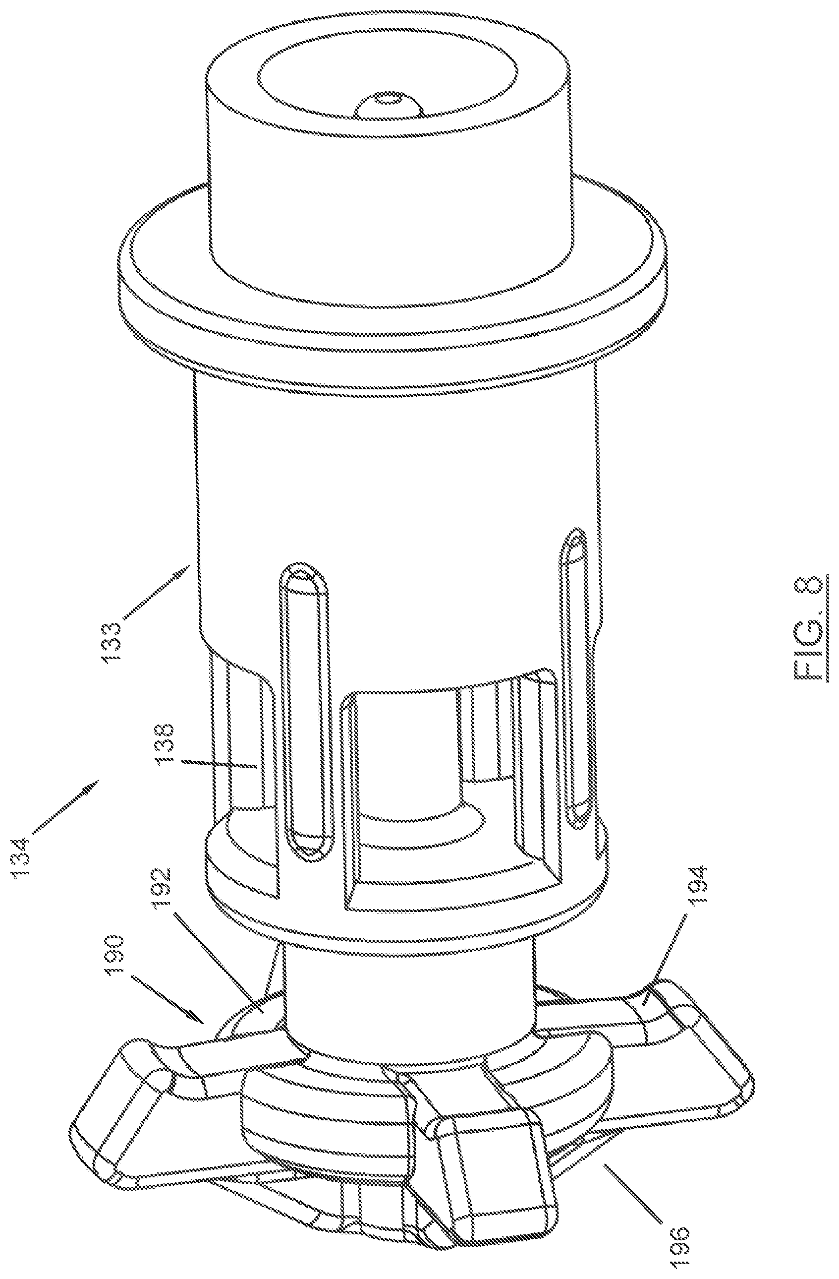 Patent US12104734 Figure 8 – Receiving unit of a coupling device for fluid lines