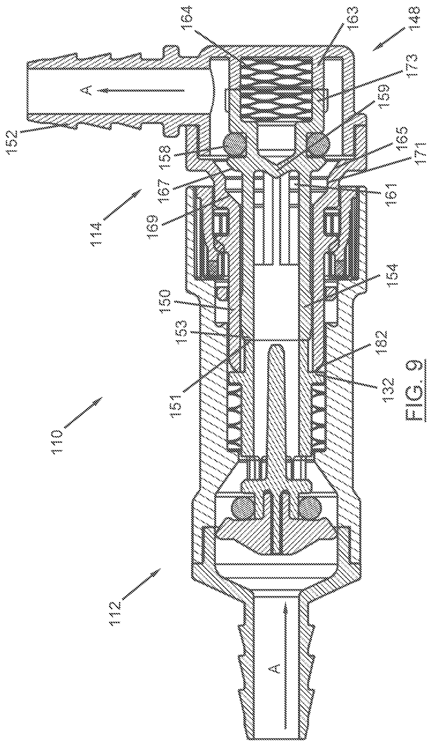 Patent US12104734 Figure 9 – Receiving unit of a coupling device for fluid lines