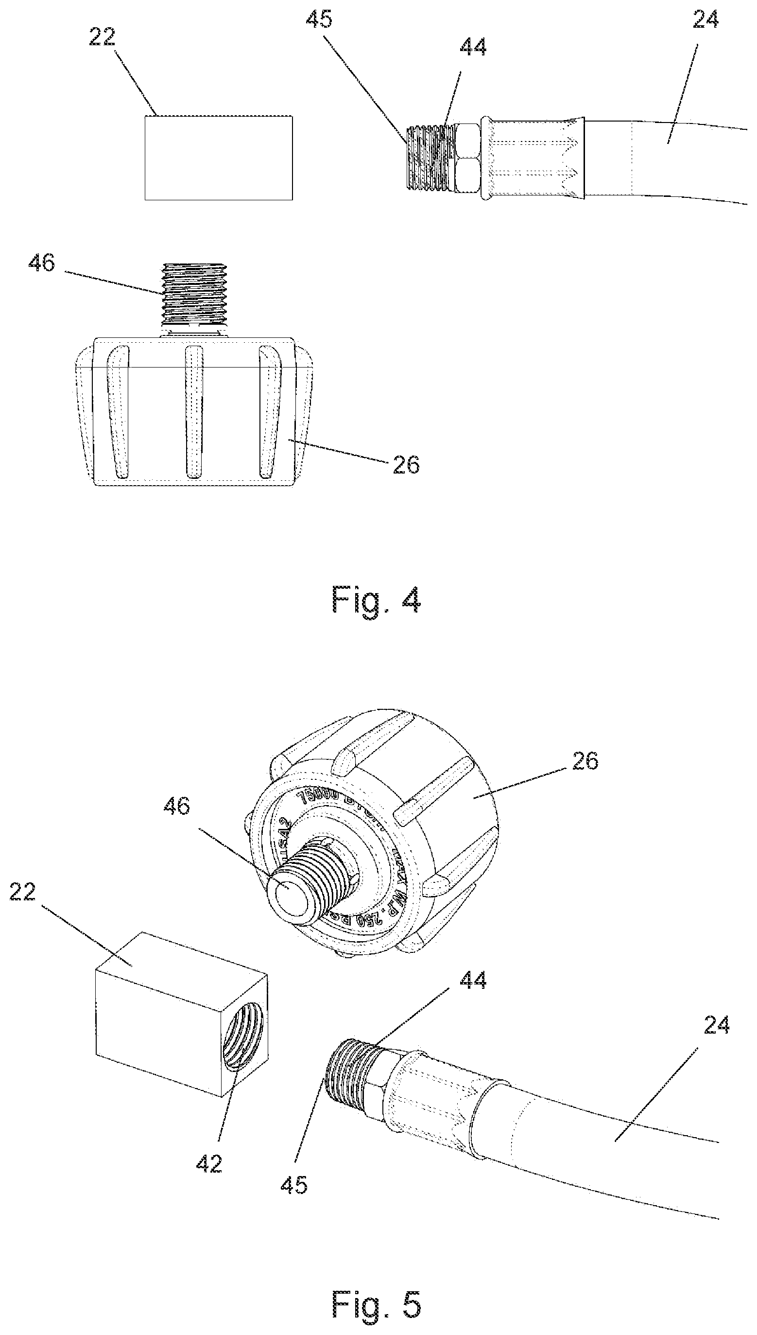 Patent US12104736 Figure 3 – Pigtail hose with elbow fitting