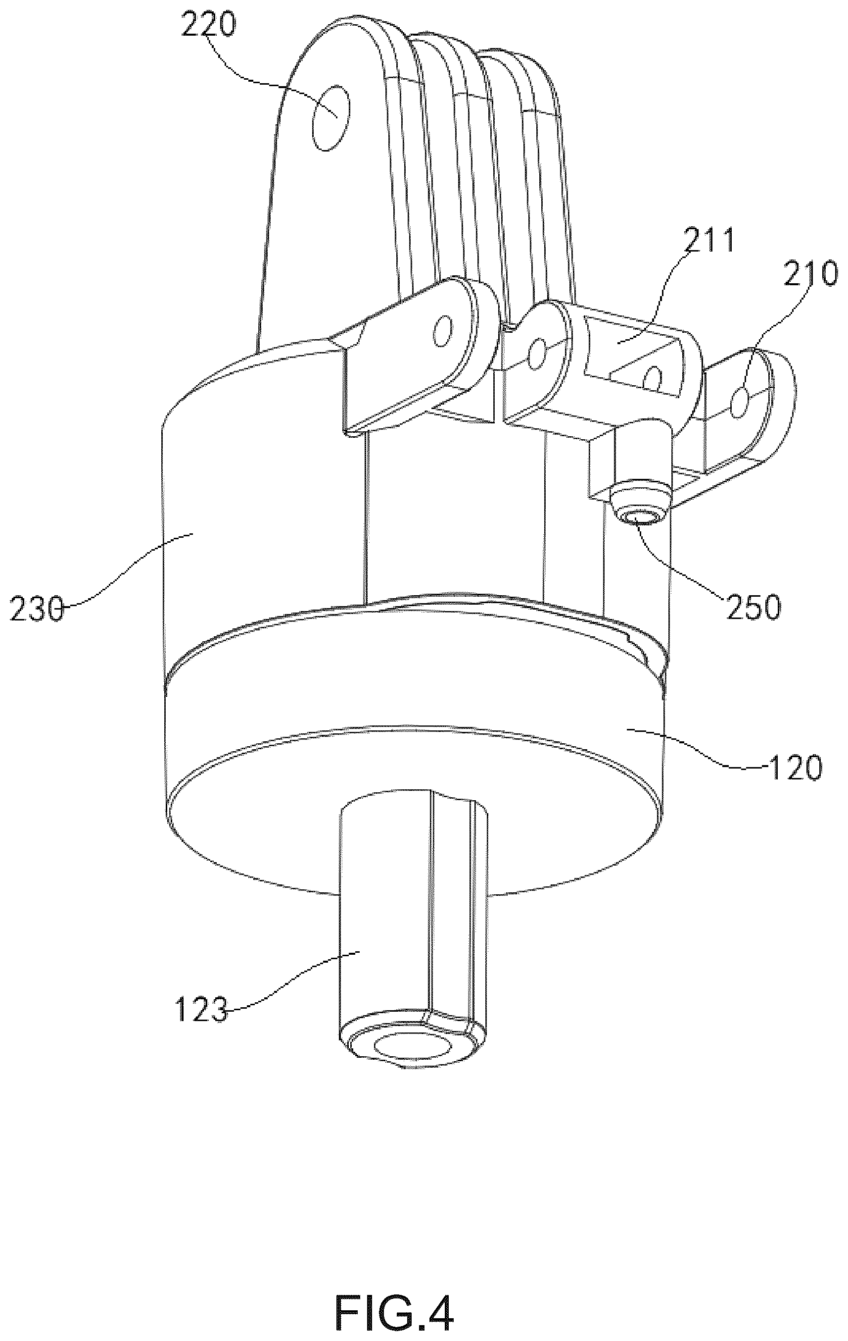 Patent US12104742 Figure 4 – Mobile device holder for tracking shots