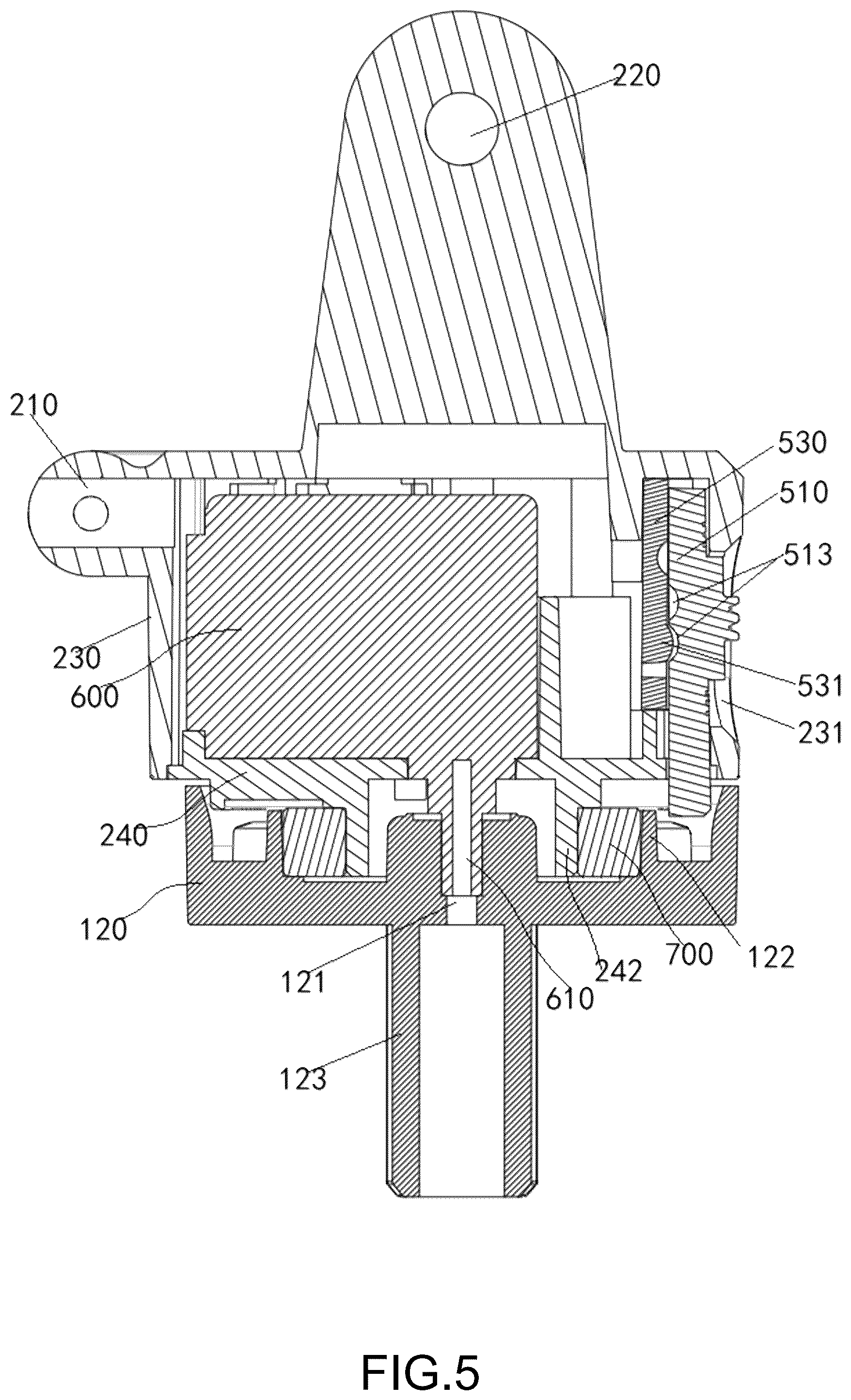Patent US12104742 Figure 5 – Mobile device holder for tracking shots