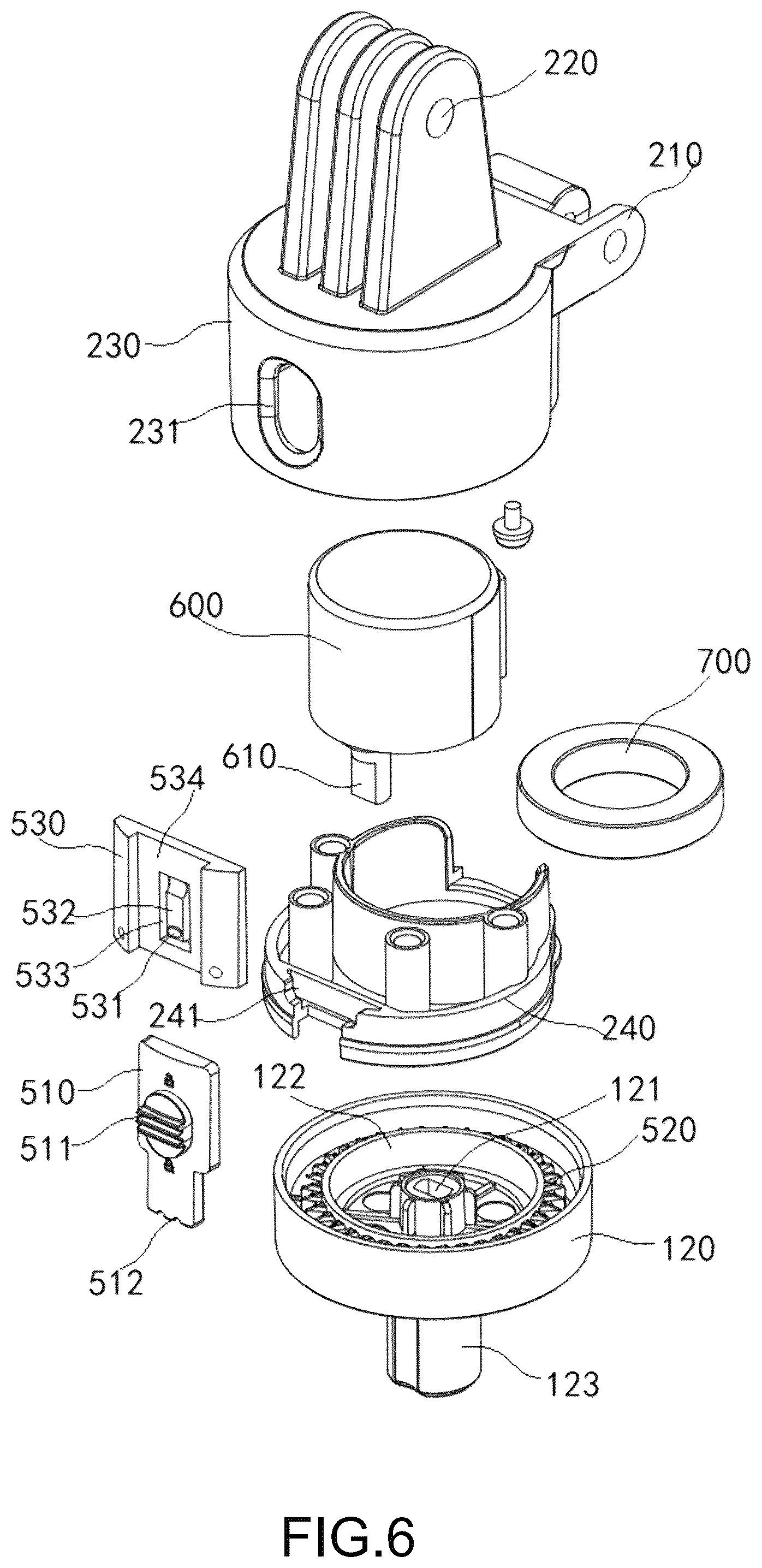 Patent US12104742 Figure 6 – Mobile device holder for tracking shots