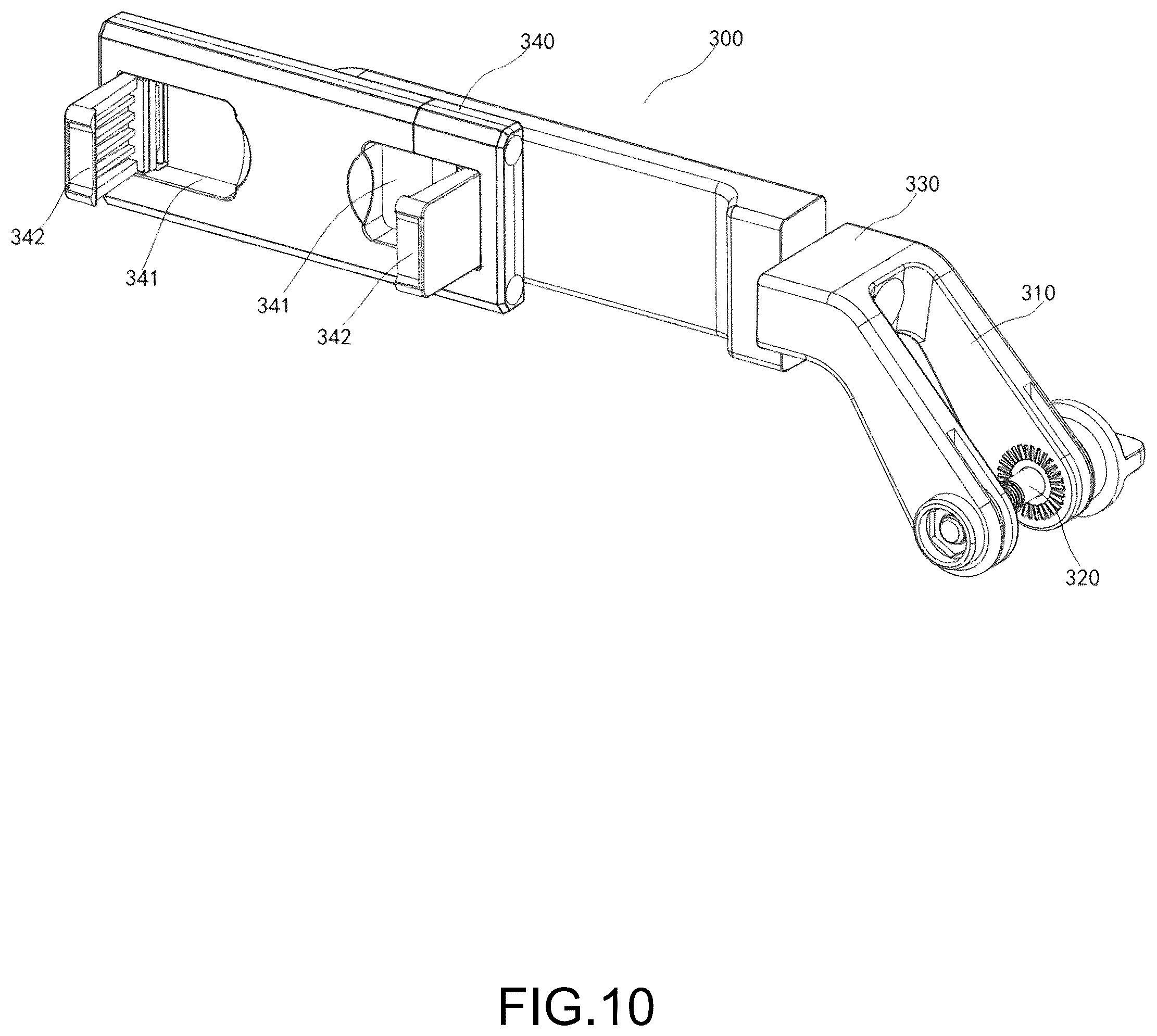 Patent US12104742 Figure 10 – Mobile device holder for tracking shots