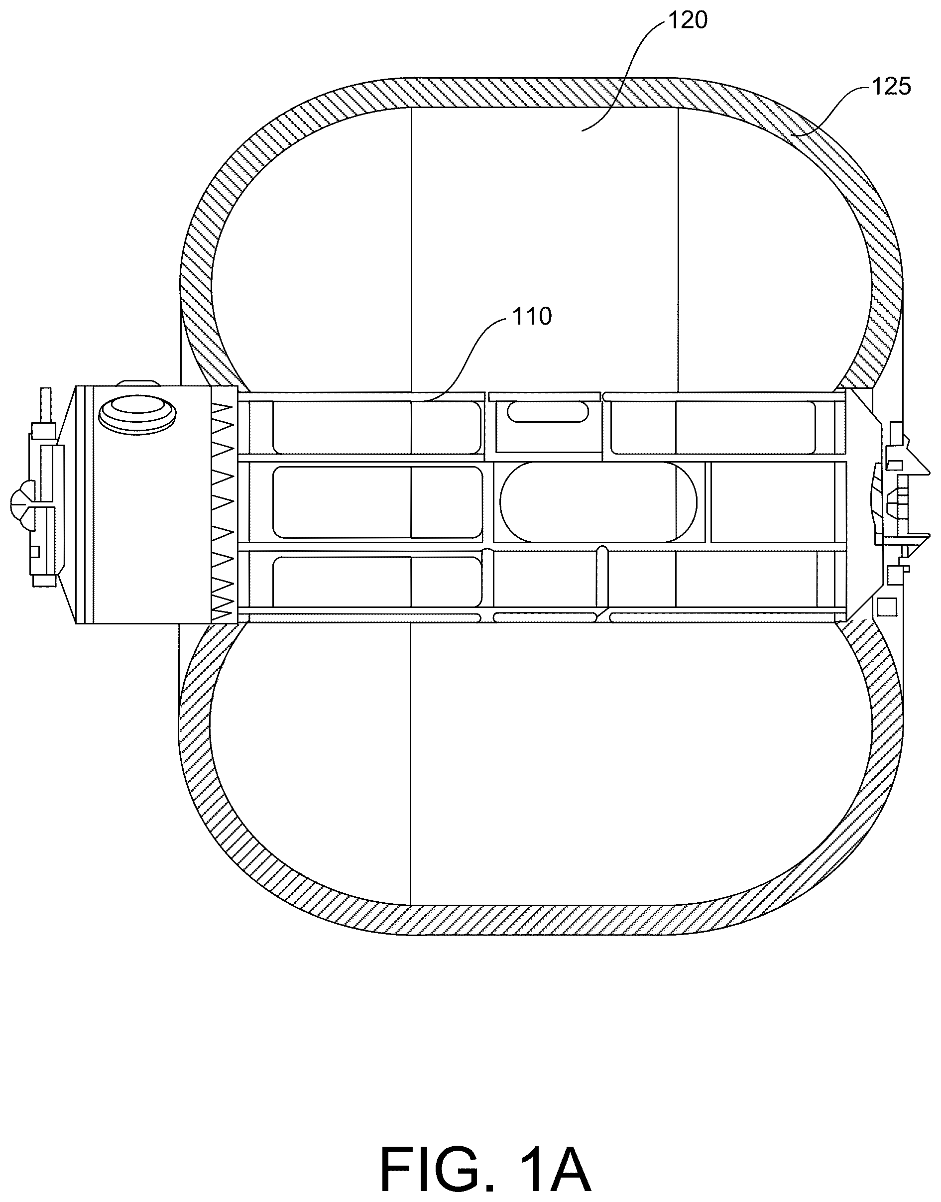Patent US12104745 Figure 1 – Mounting flange and bracket for a space habitat